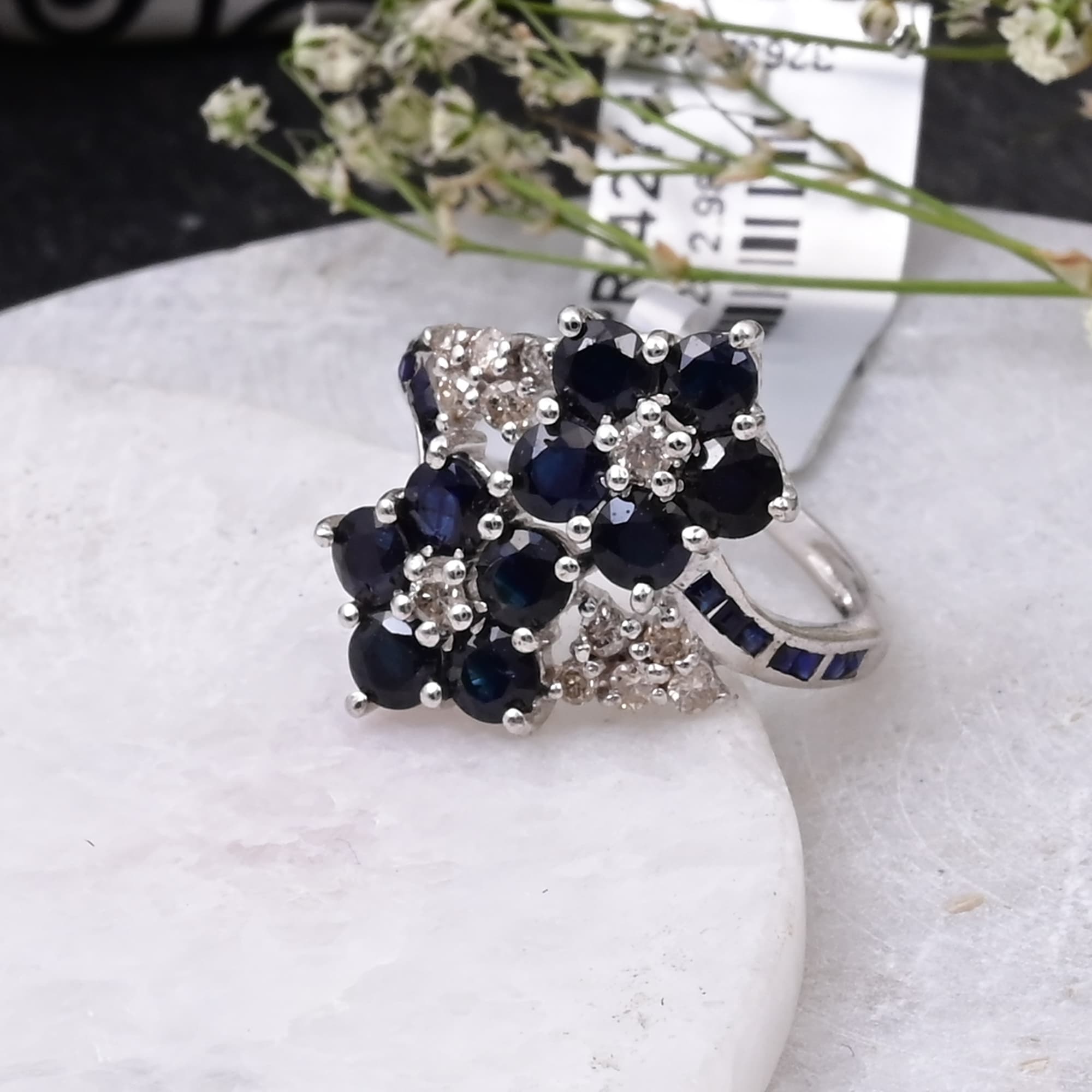 Twilight Sapphire Blossom Ring alternate view