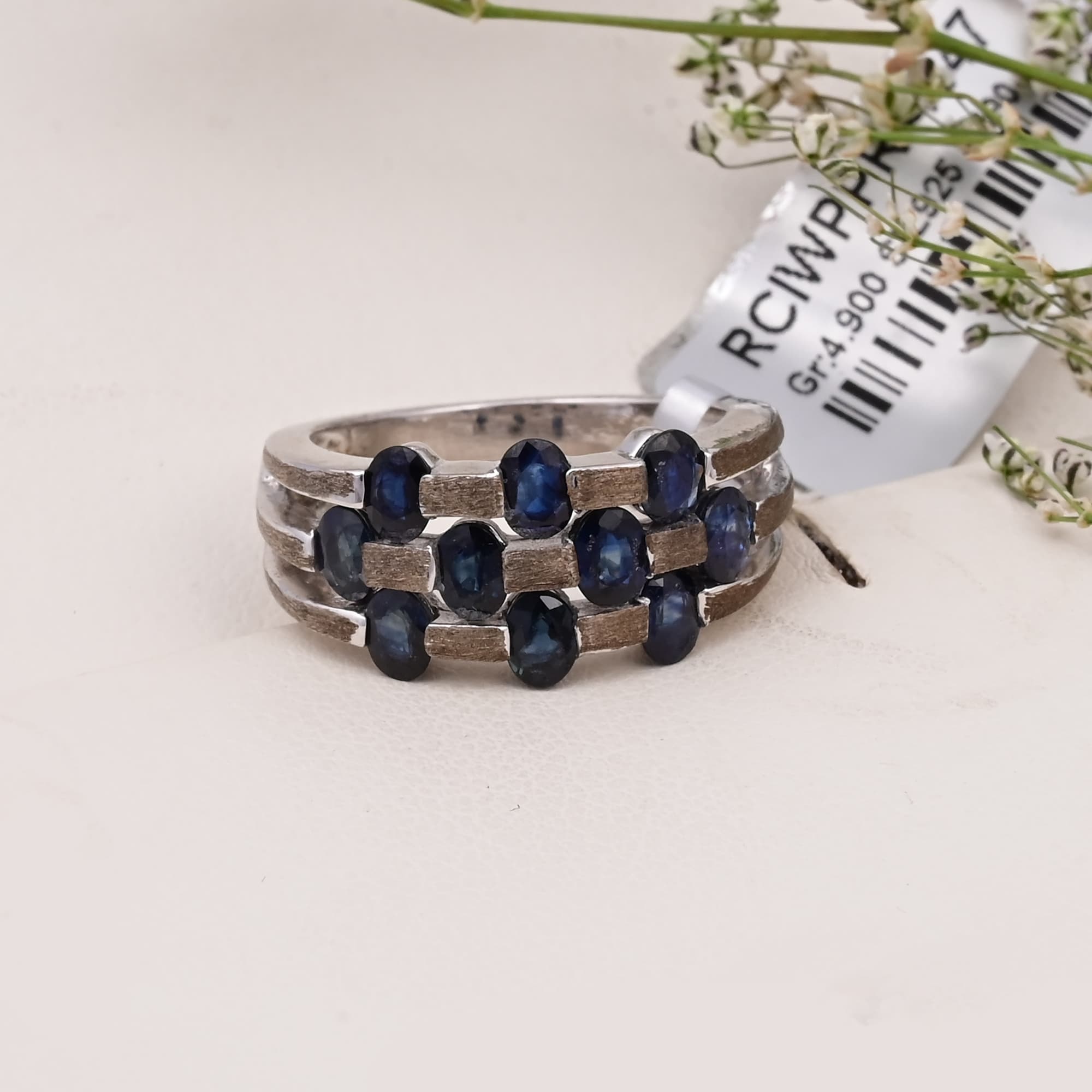 Midnight Sapphire Matrix Ring