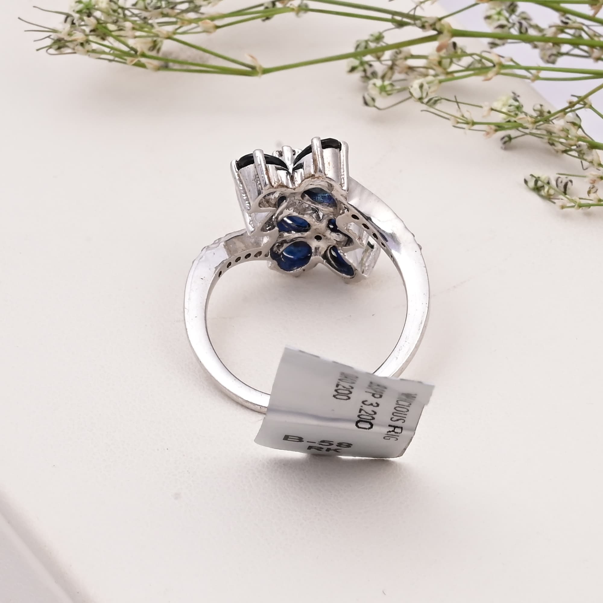 Midnight Sapphire Bloom Ring