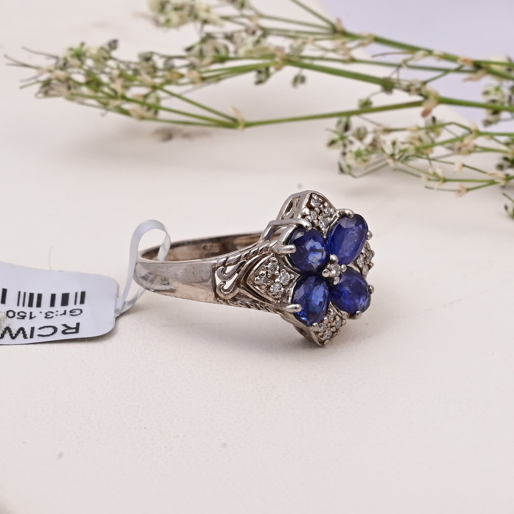 Sapphire Blossom Heritage Ring alternate view