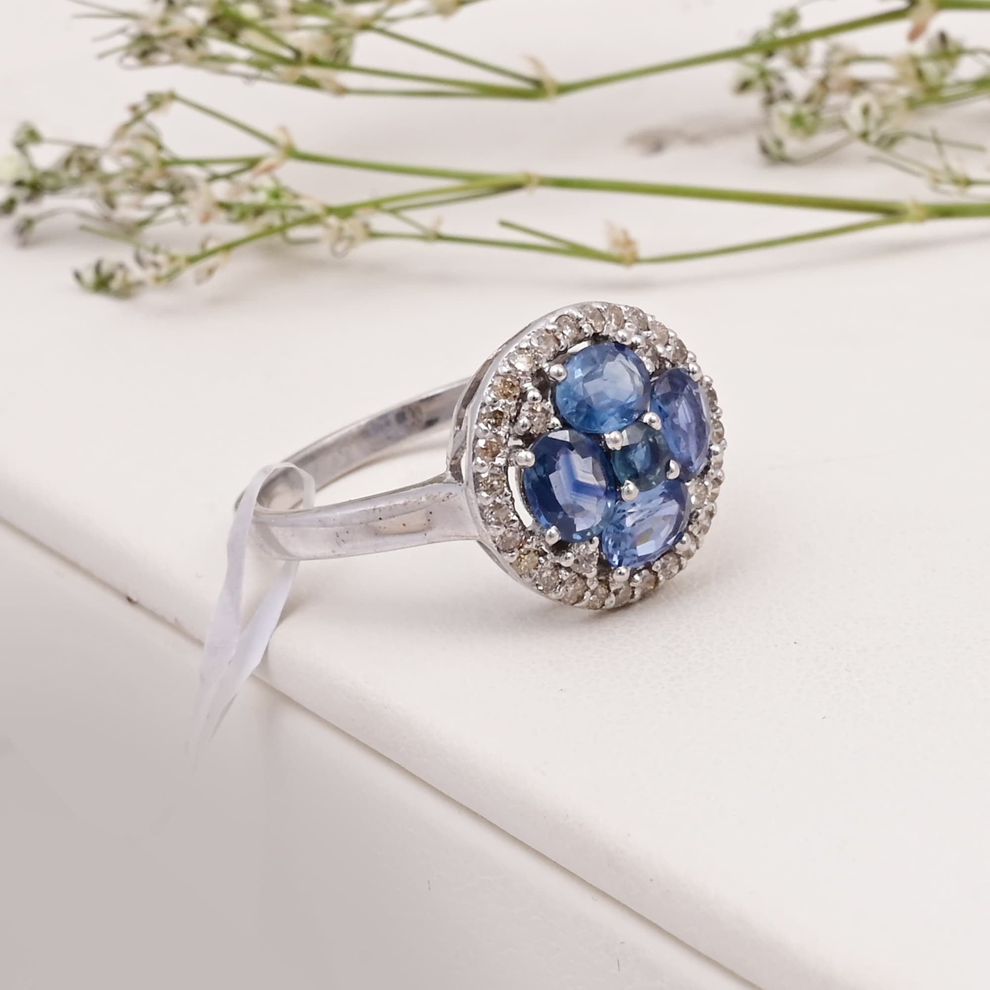 Celestial Sapphire Halo Ring alternate view