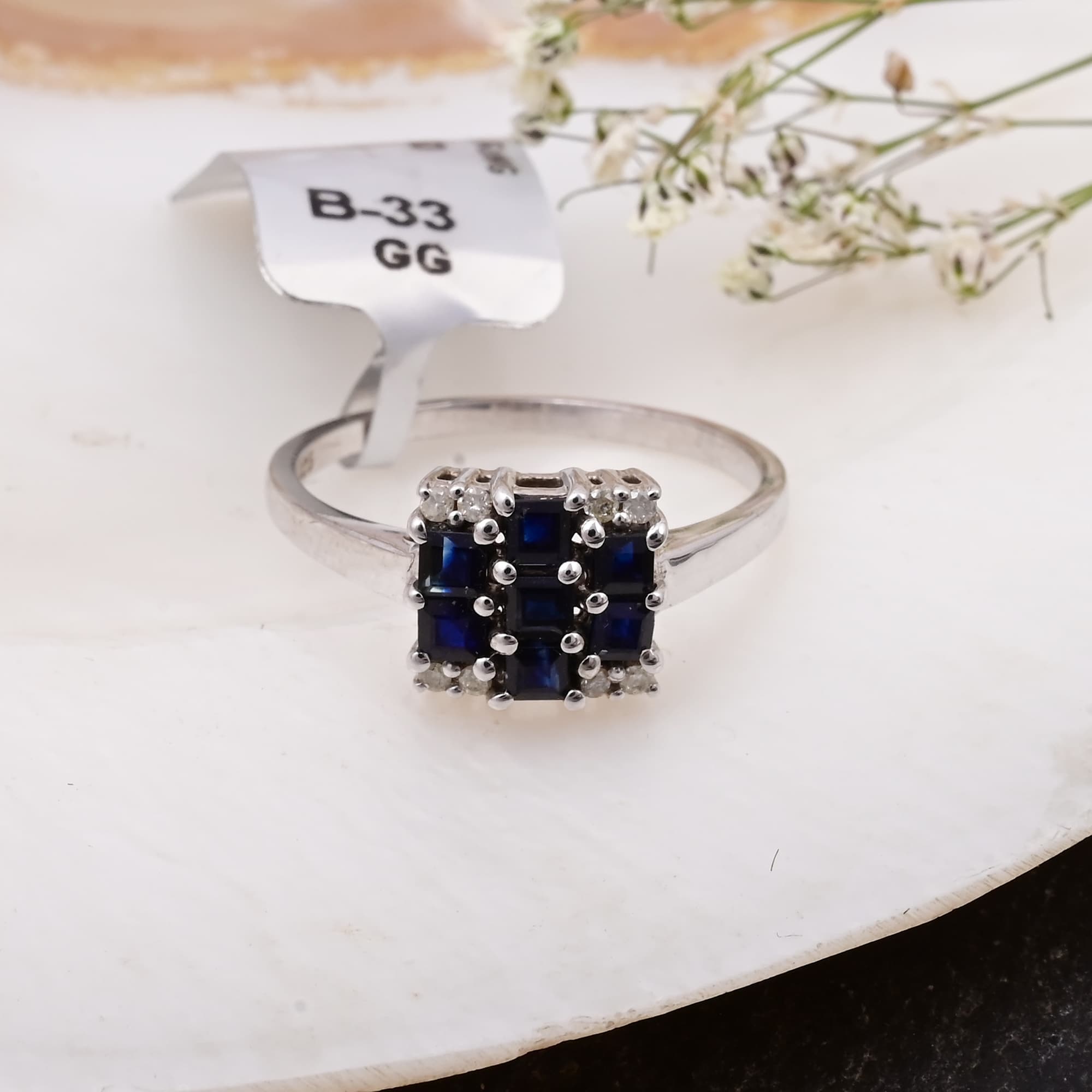 Midnight Sapphire Cluster Ring alternate view