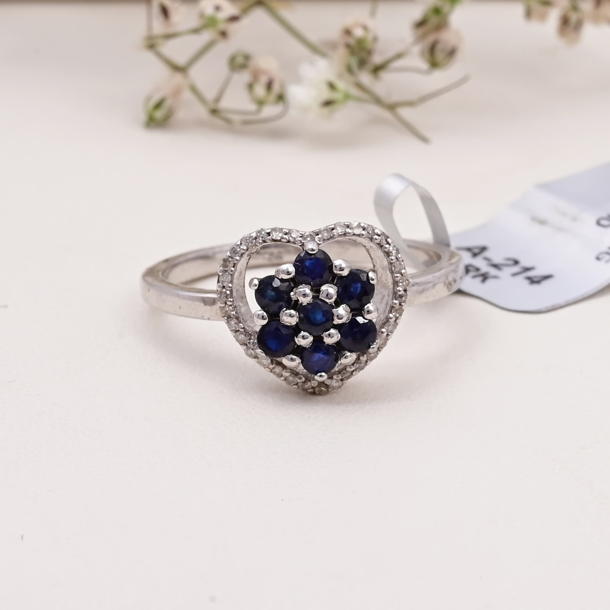 Sapphire Heart Bloom Ring