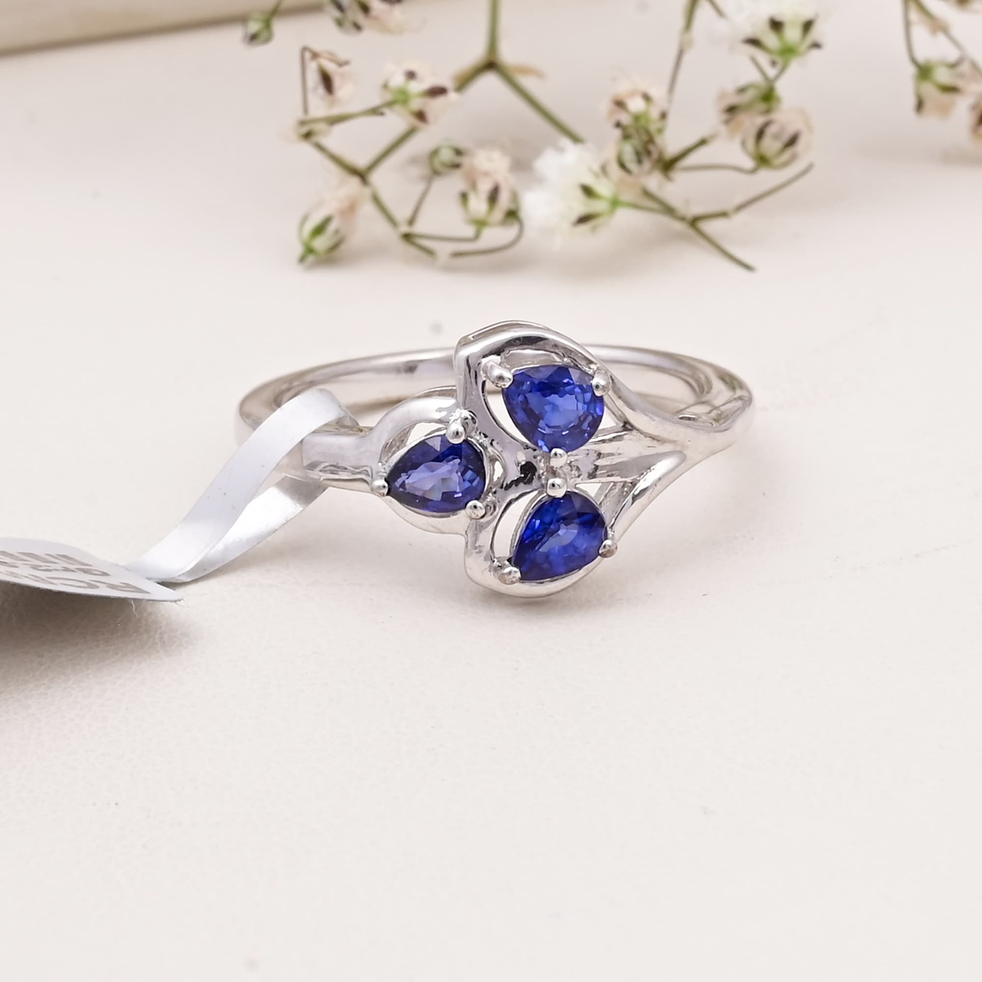 Trinity Leaf Sapphire Ring