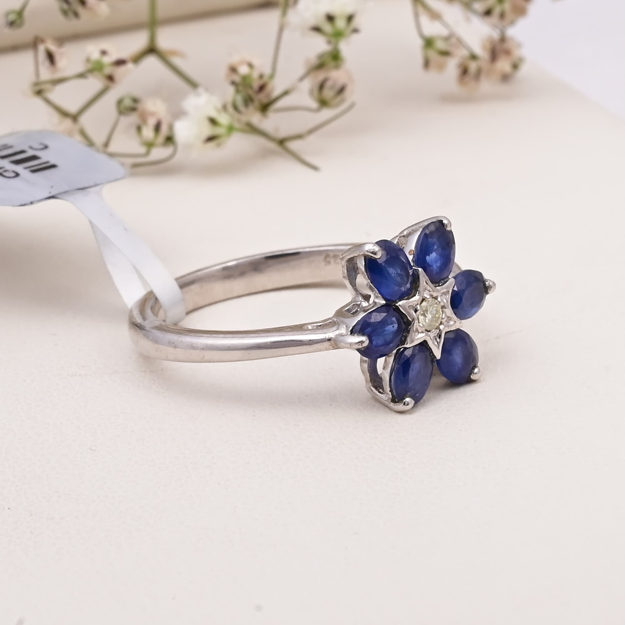 Starlit Sapphire Blossom Ring alternate view