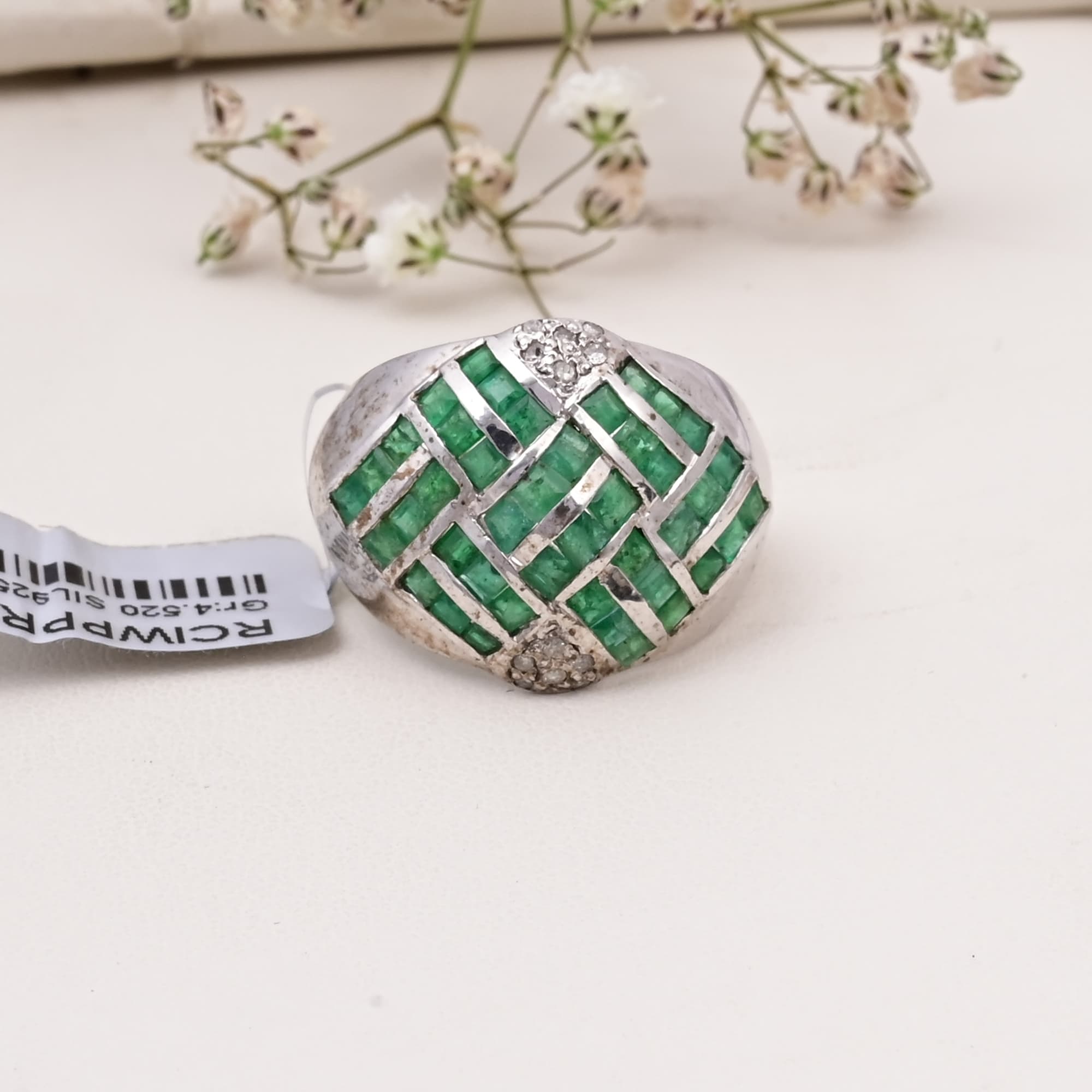 Emerald Mosaic Signet Ring