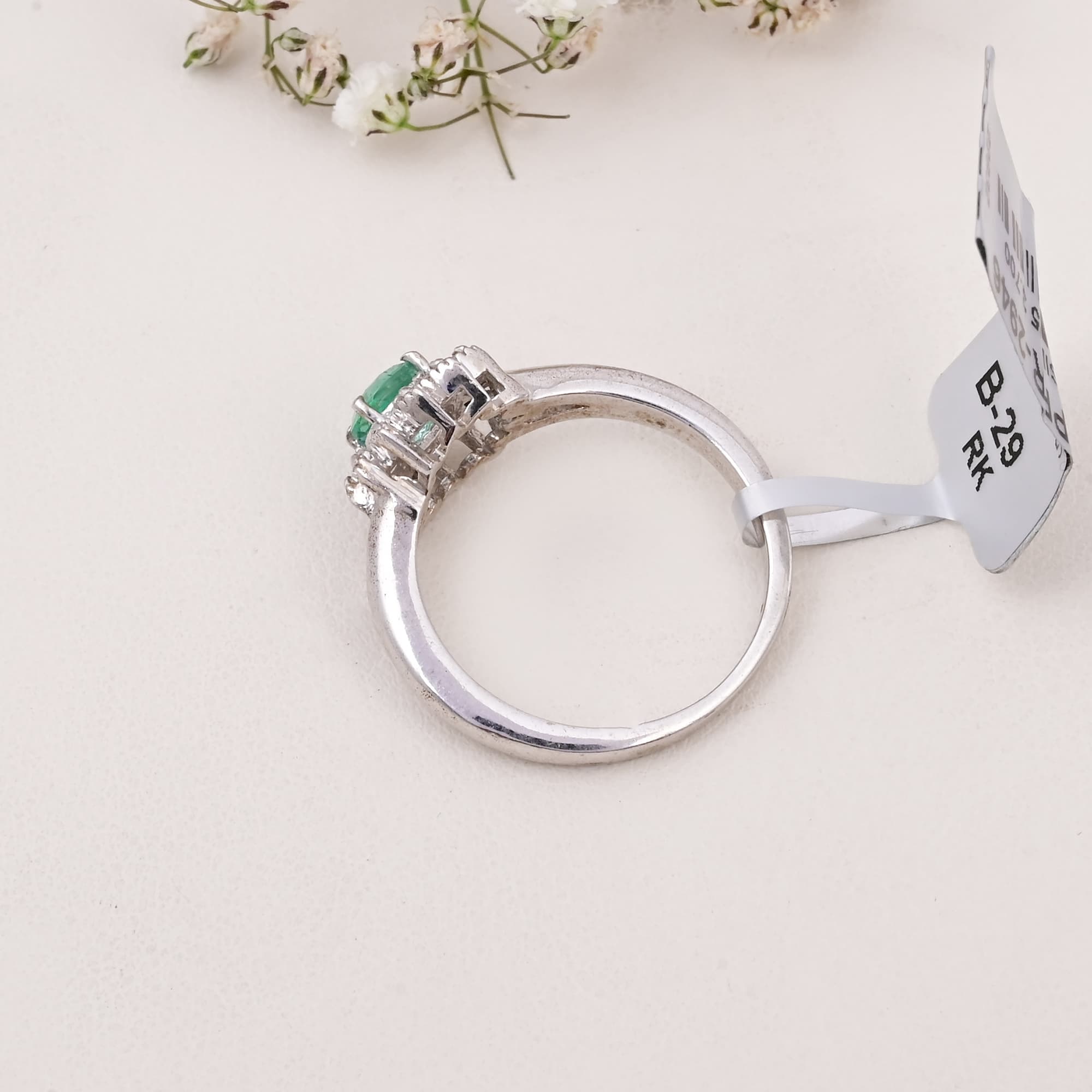 Emerald Bloom Halo Ring