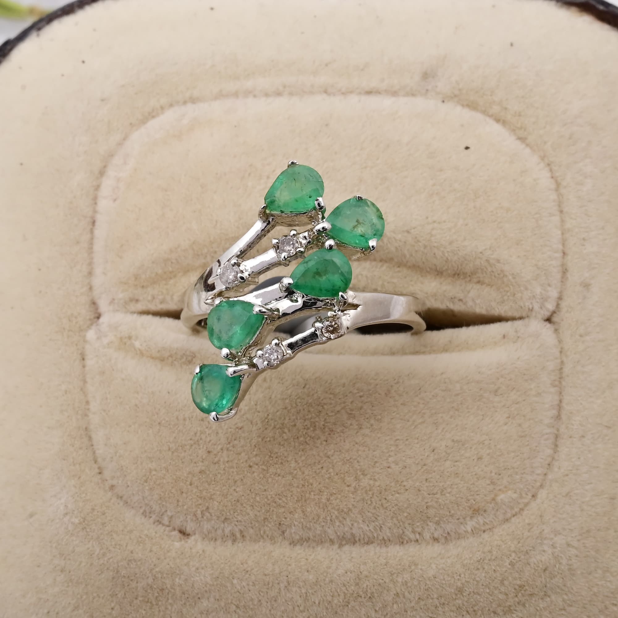 Emerald Vine Wrap Ring