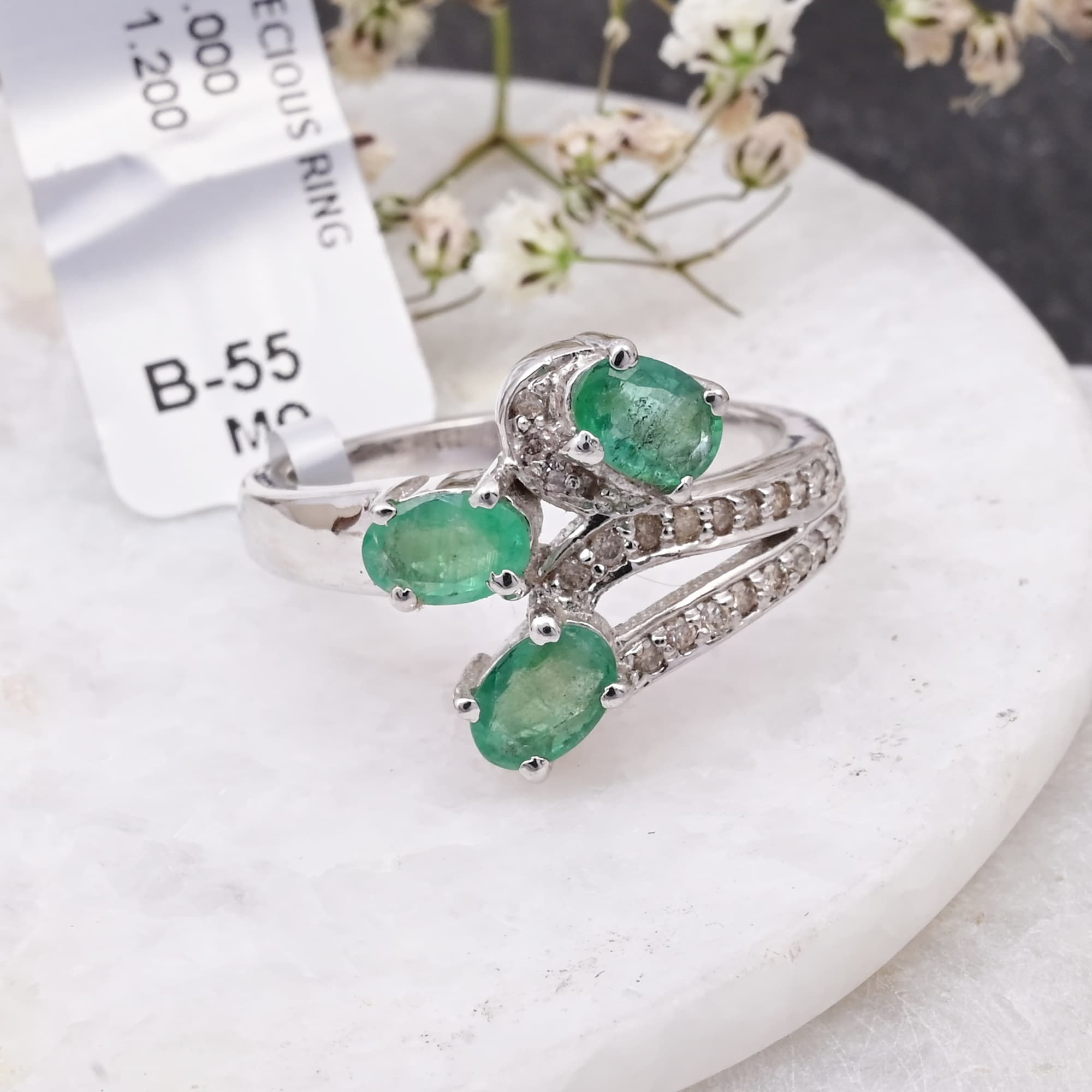 Emerald Cascade Ring