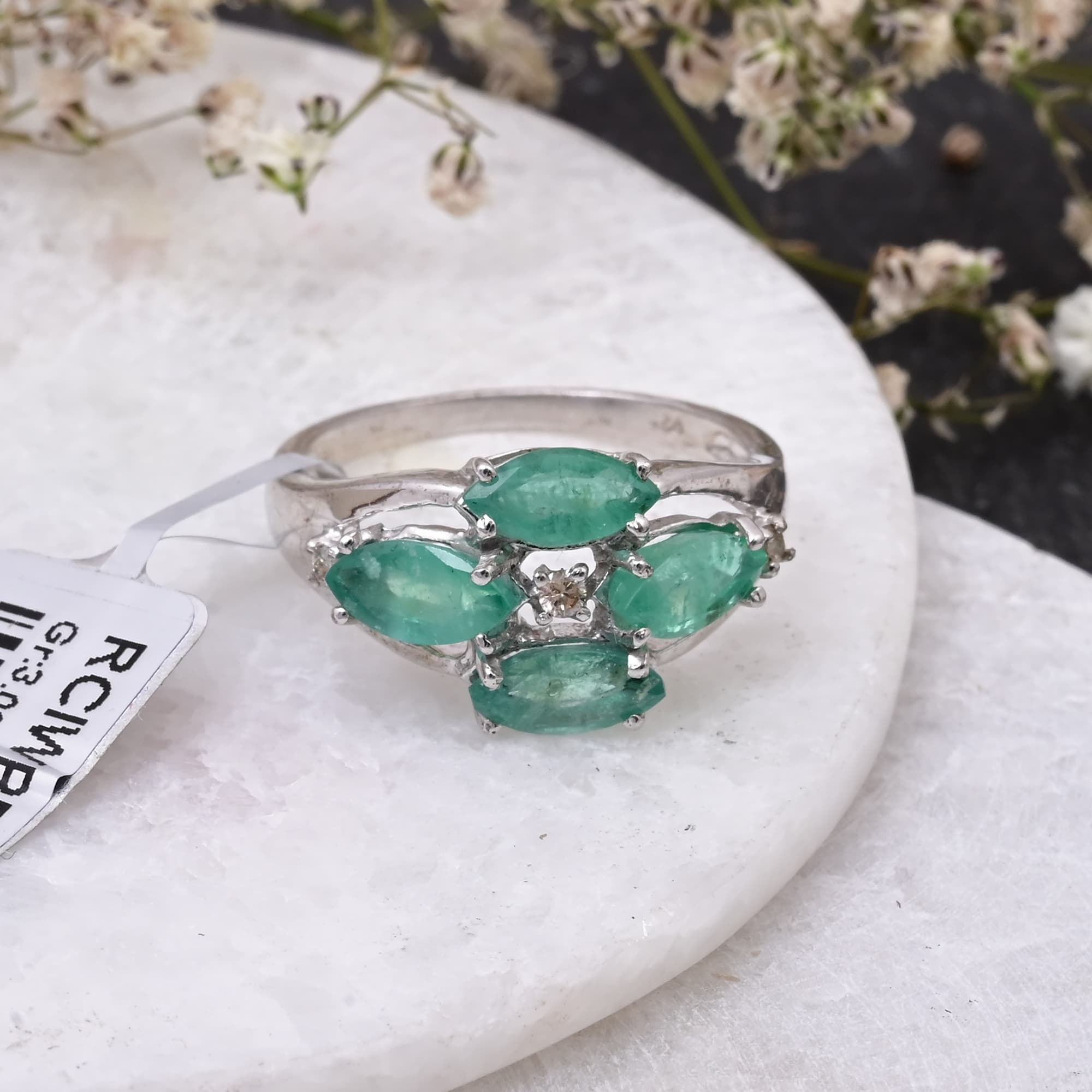 Emerald Blossom Ring