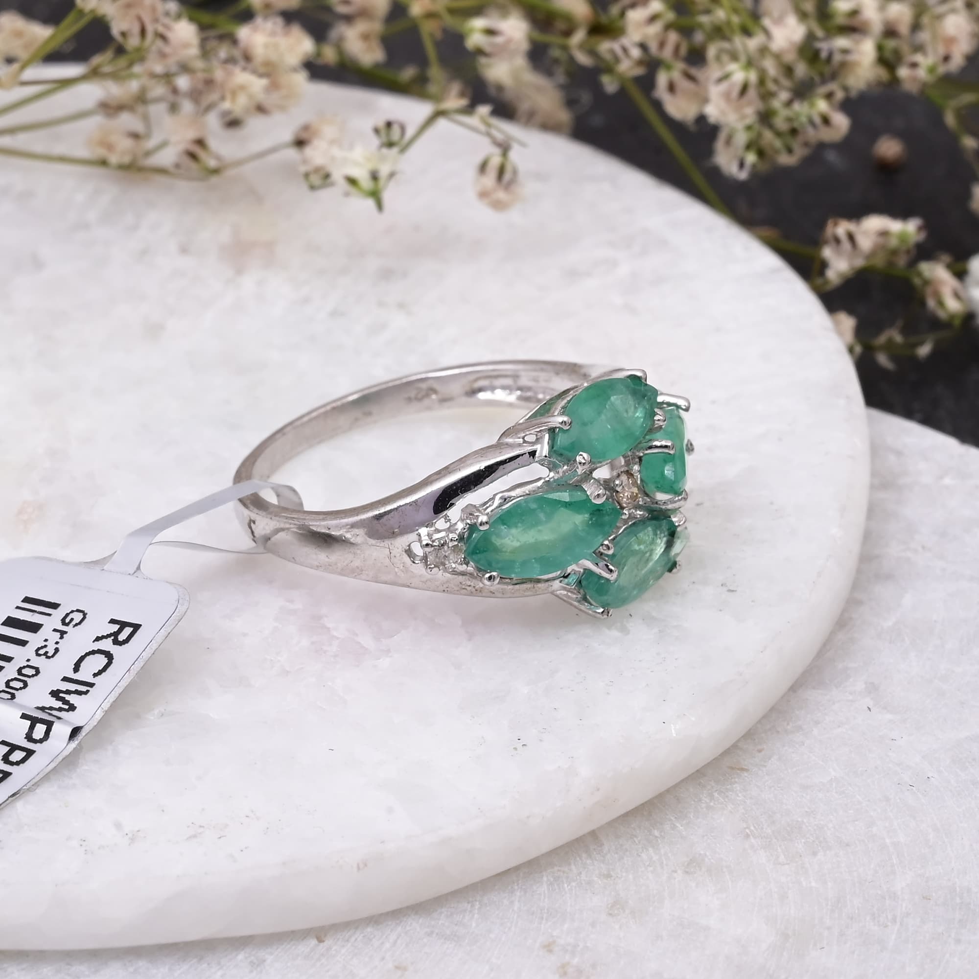Emerald Blossom Ring alternate view