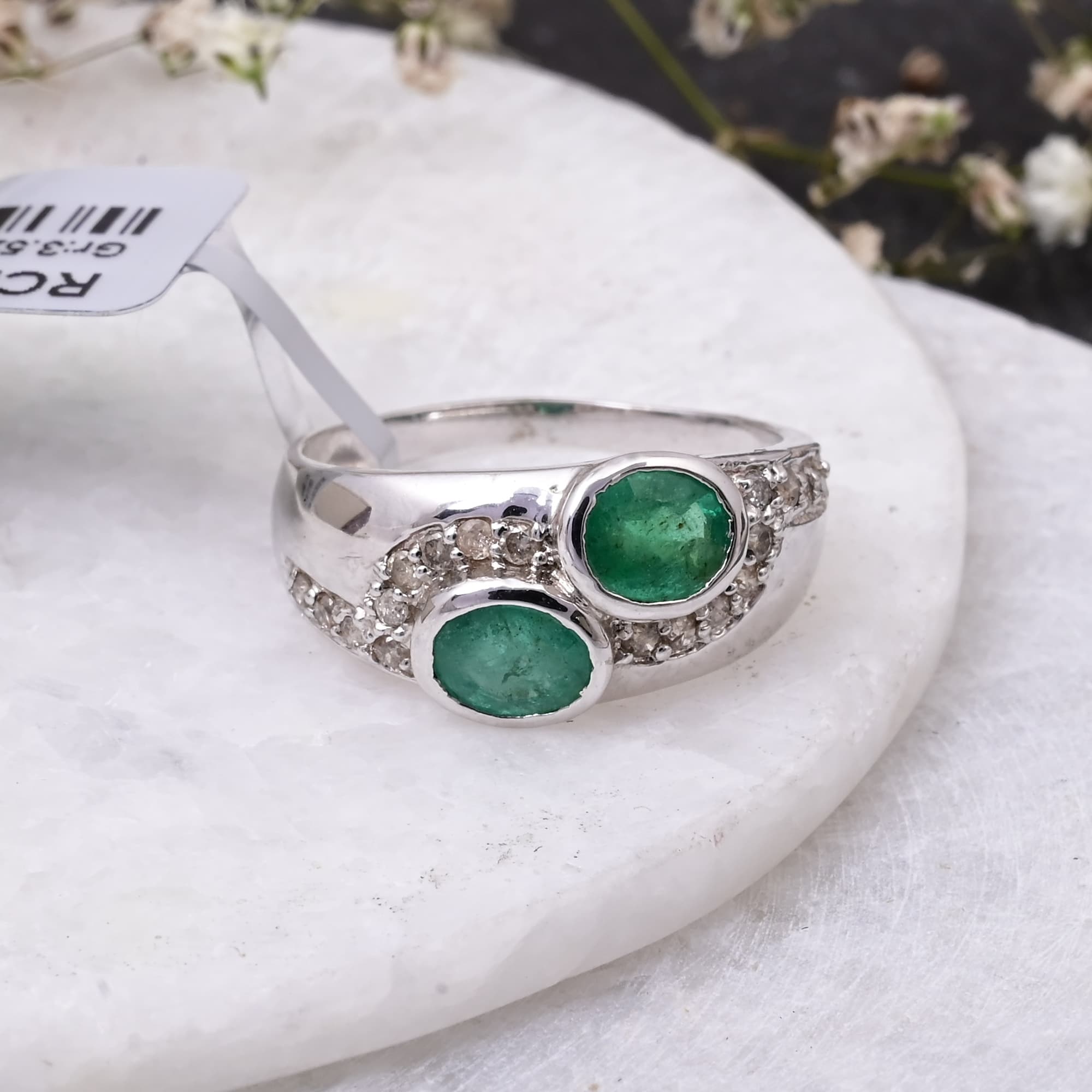 Emerald Duo Harmony Ring