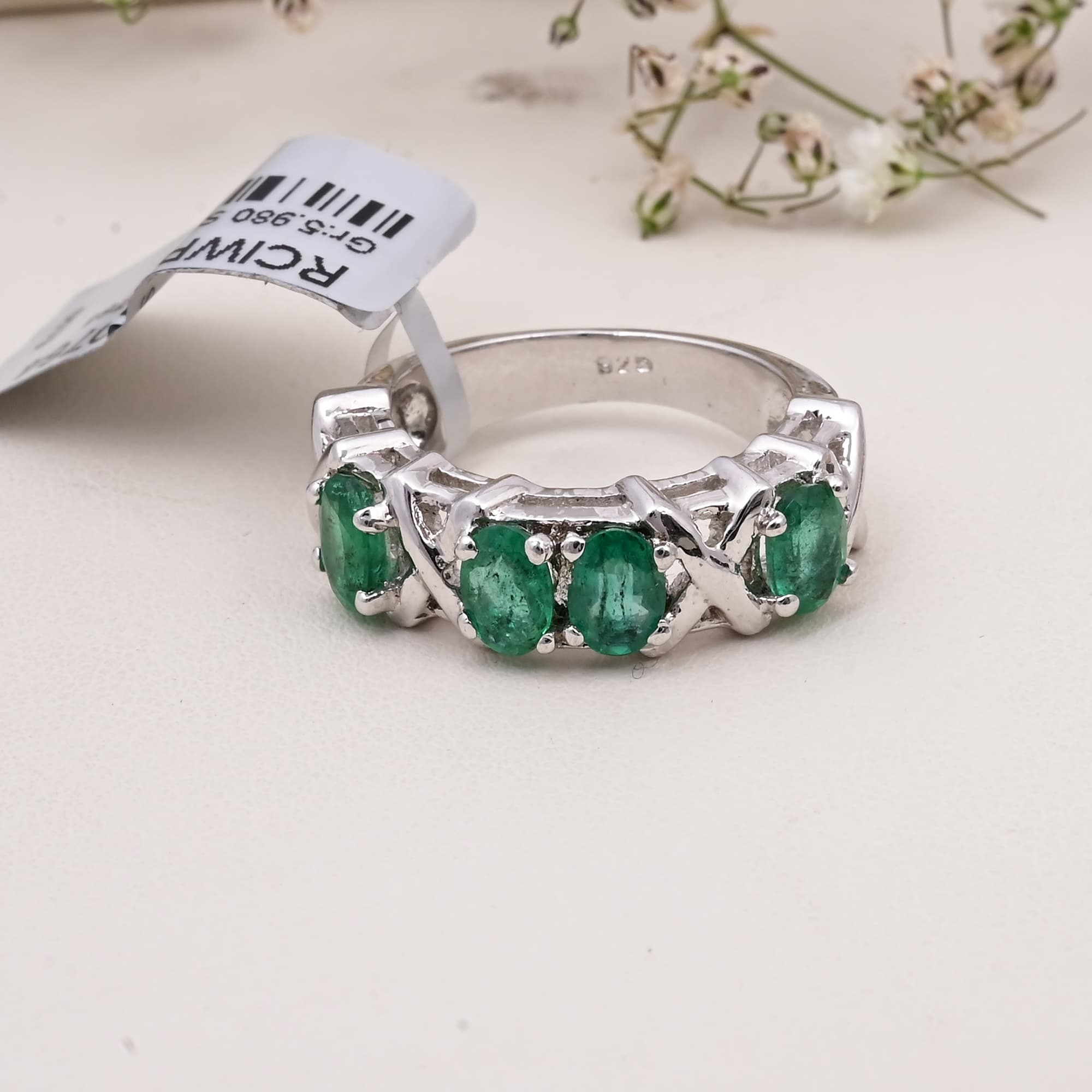 Emerald Infinity Band Ring