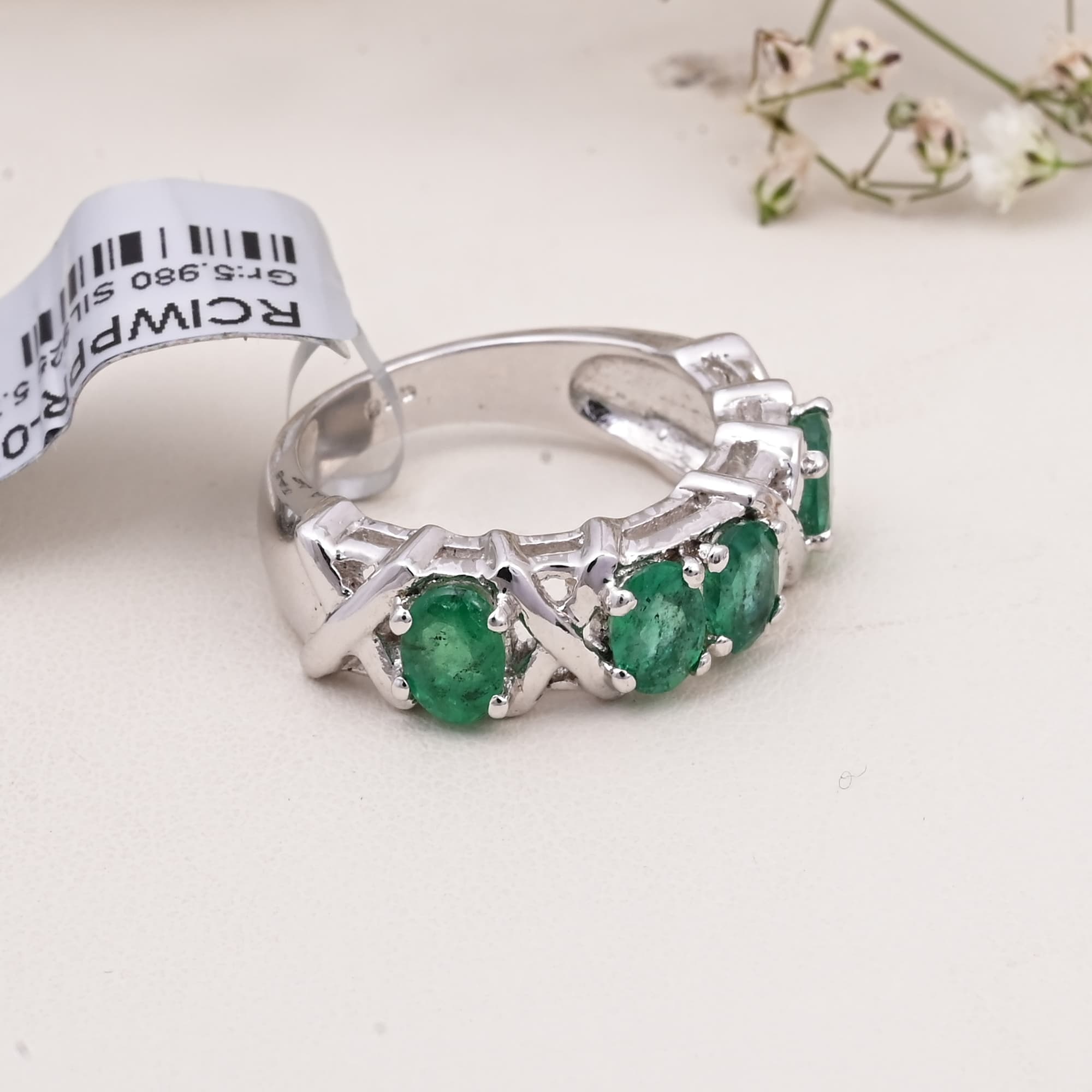 Emerald Infinity Band Ring alternate view