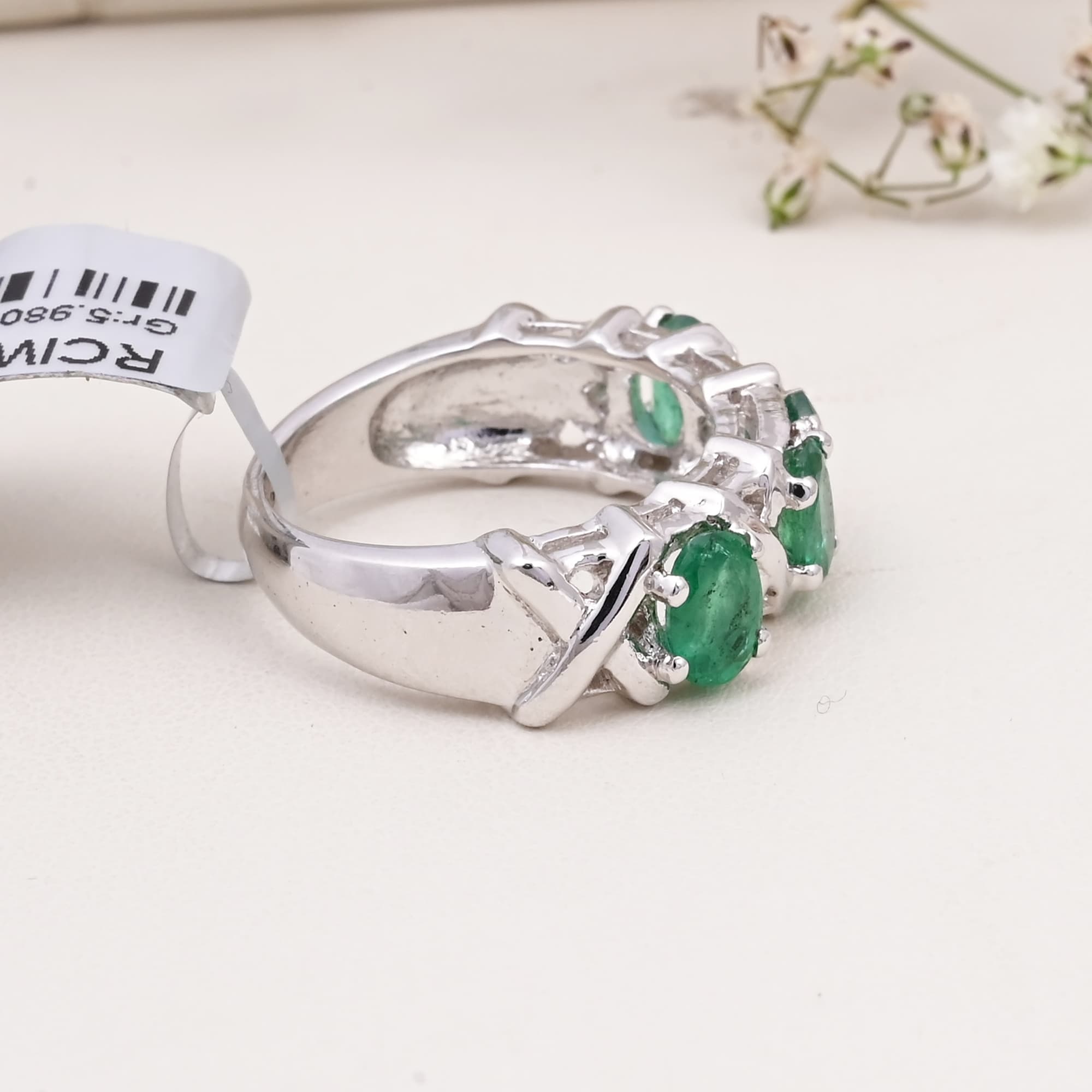 Emerald Infinity Band Ring