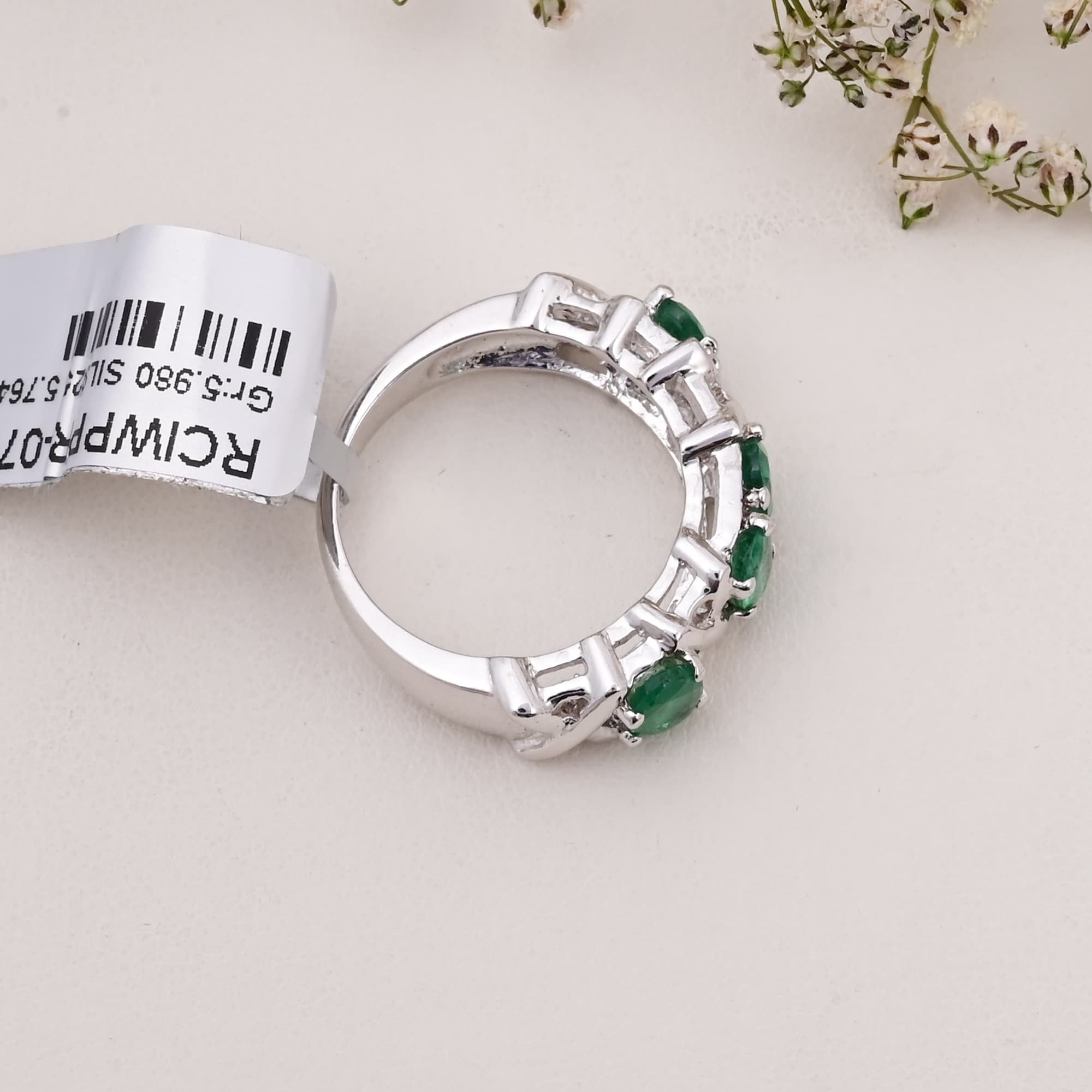 Emerald Infinity Band Ring