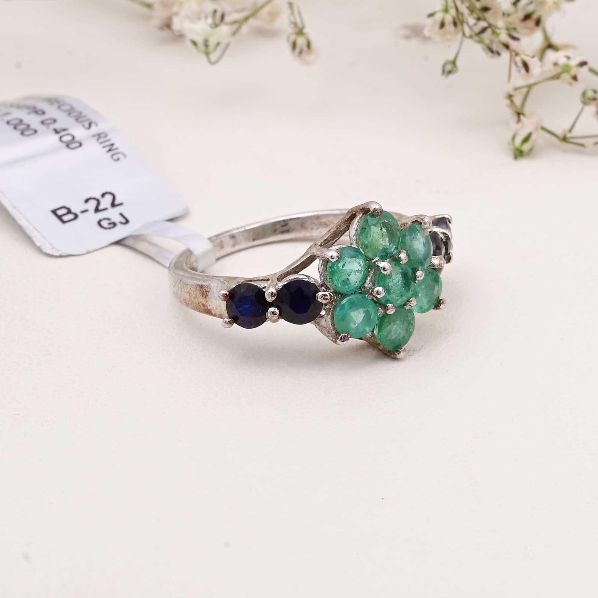 Harmony Bloom Emerald & Sapphire Ring alternate view