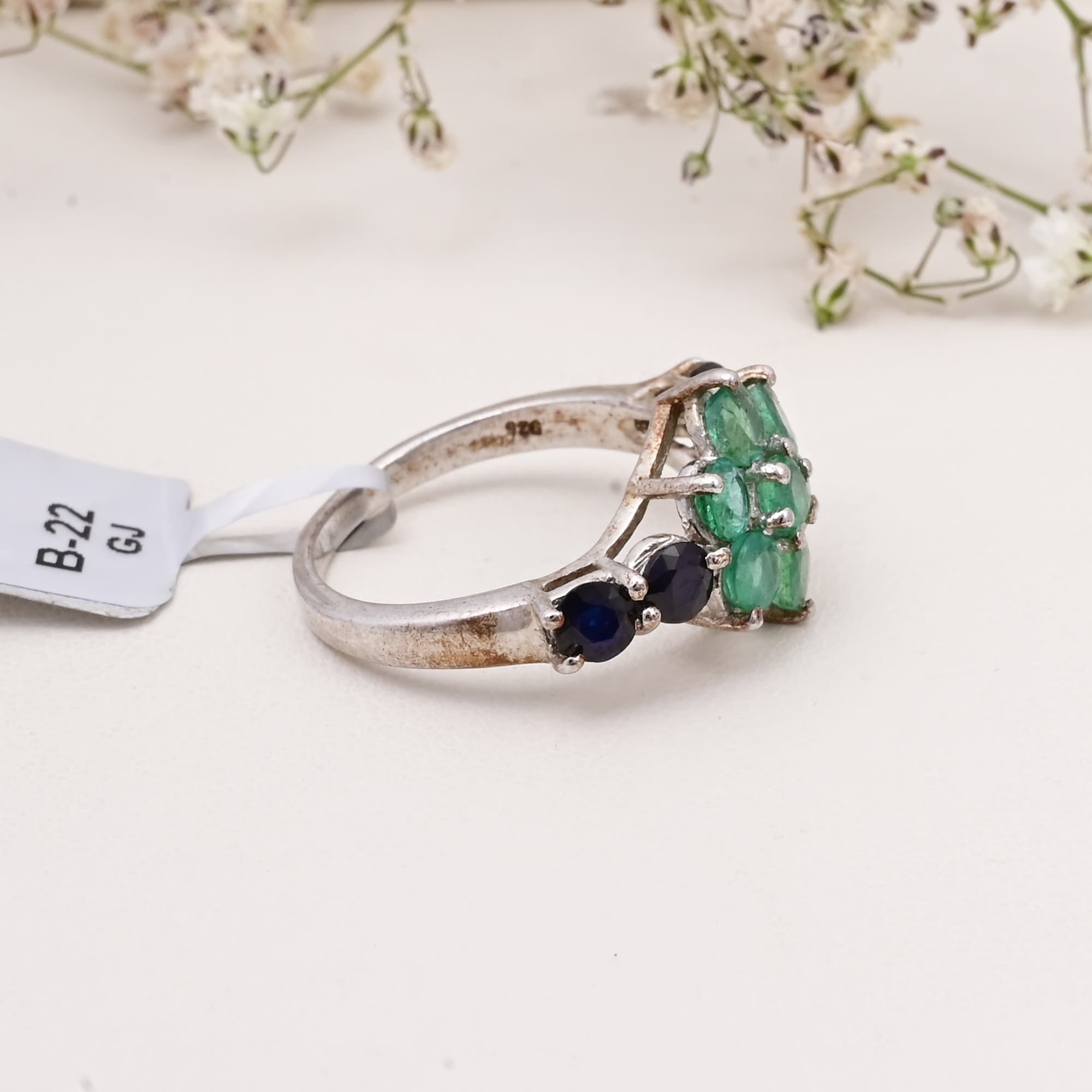 Harmony Bloom Emerald & Sapphire Ring