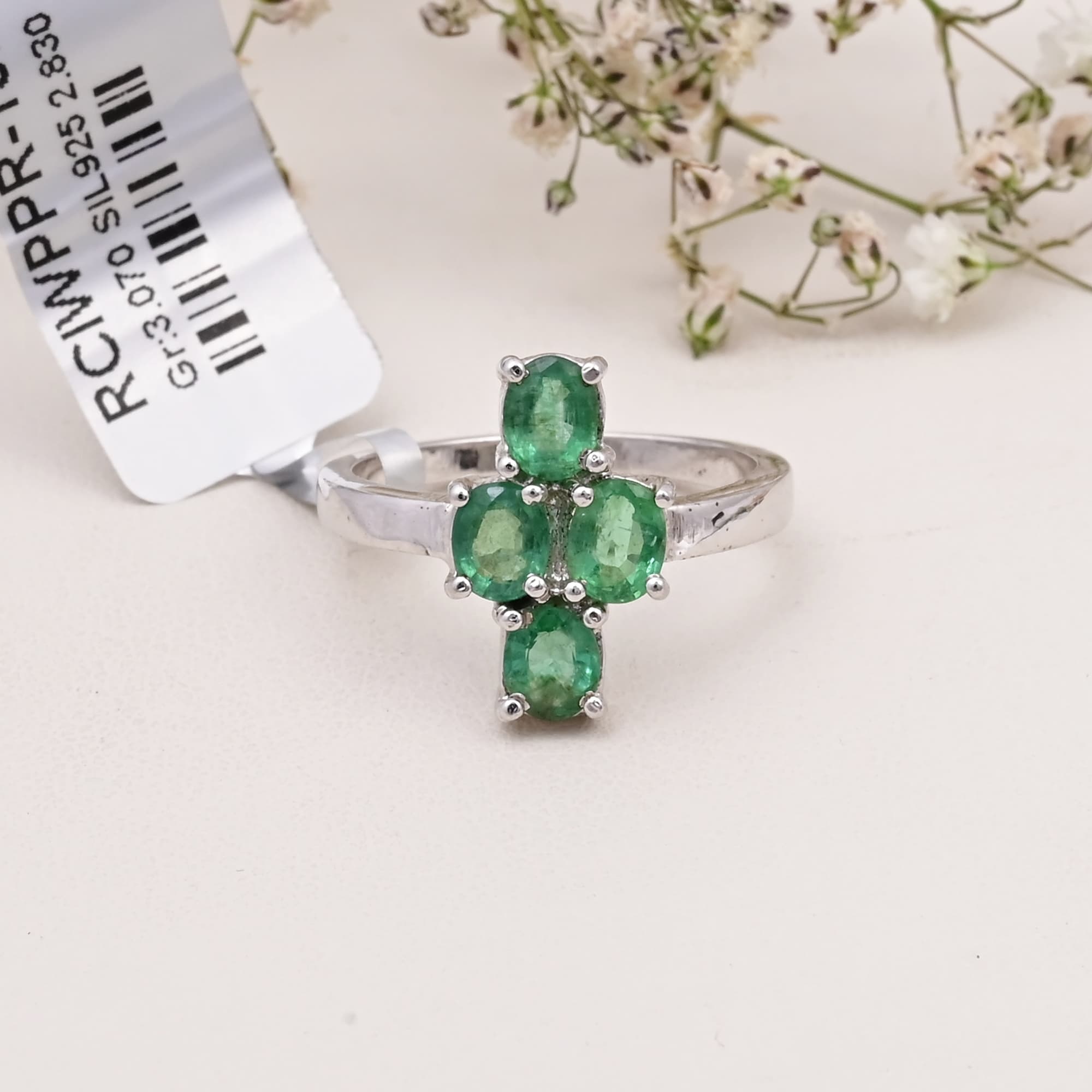 Emerald Cross Elegance Ring