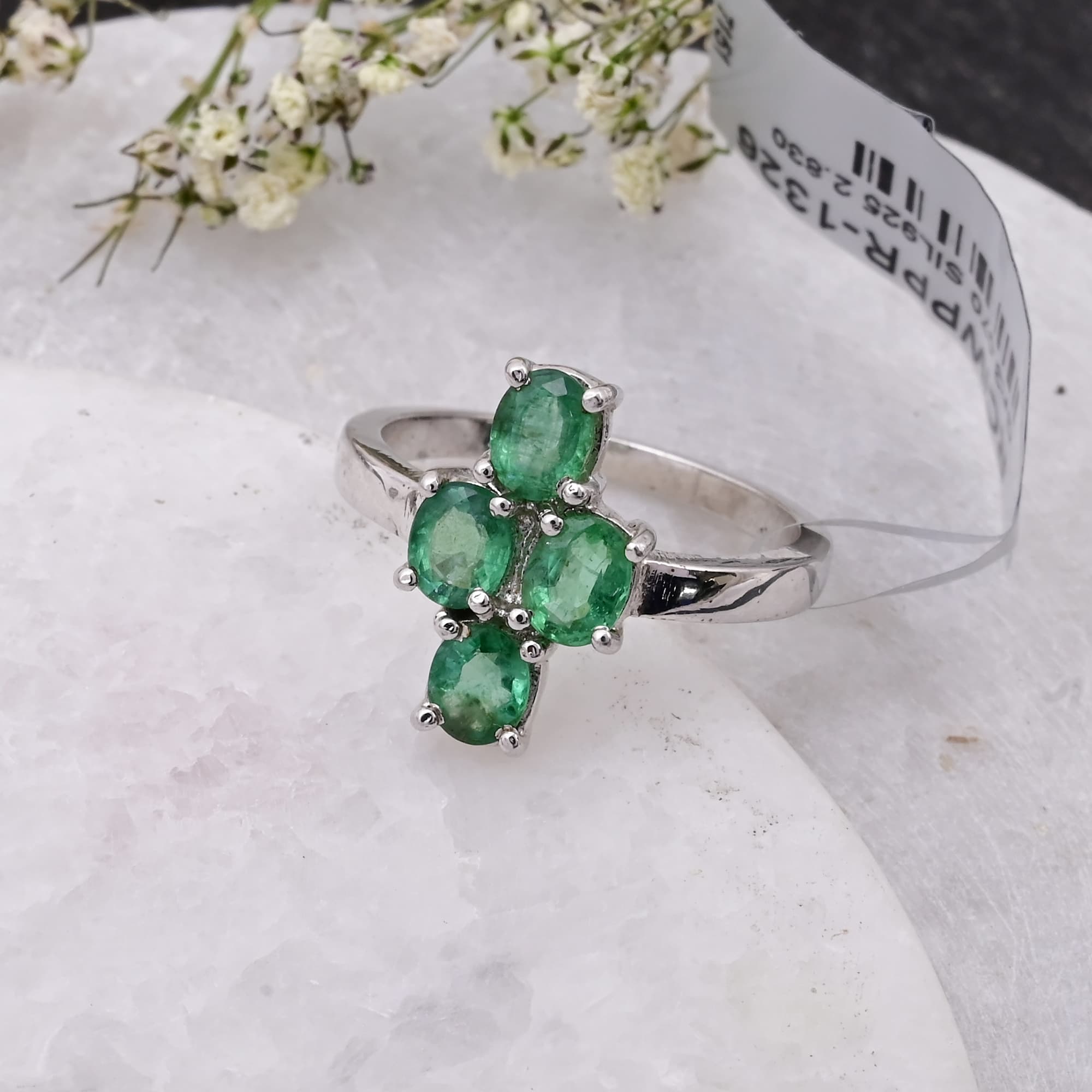 Emerald Cross Elegance Ring
