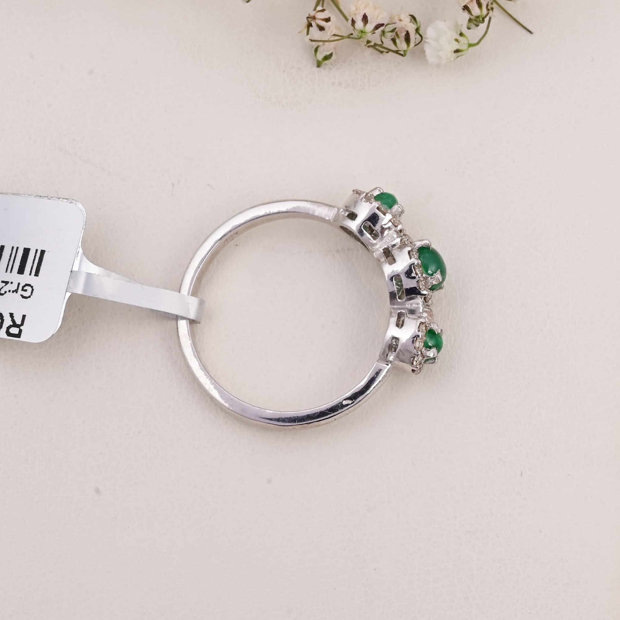 Trinity Emerald Halo Ring