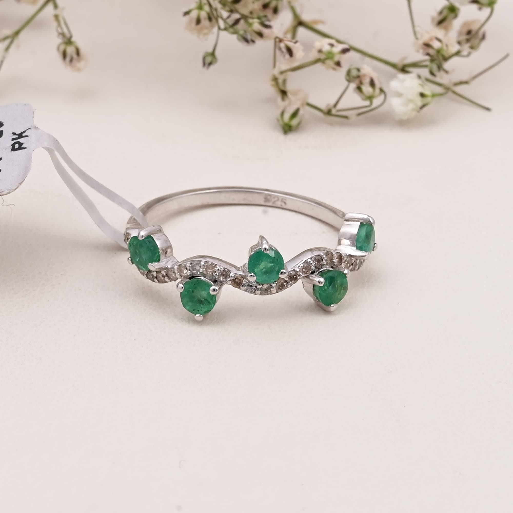 Emerald Vine Diamond Ring