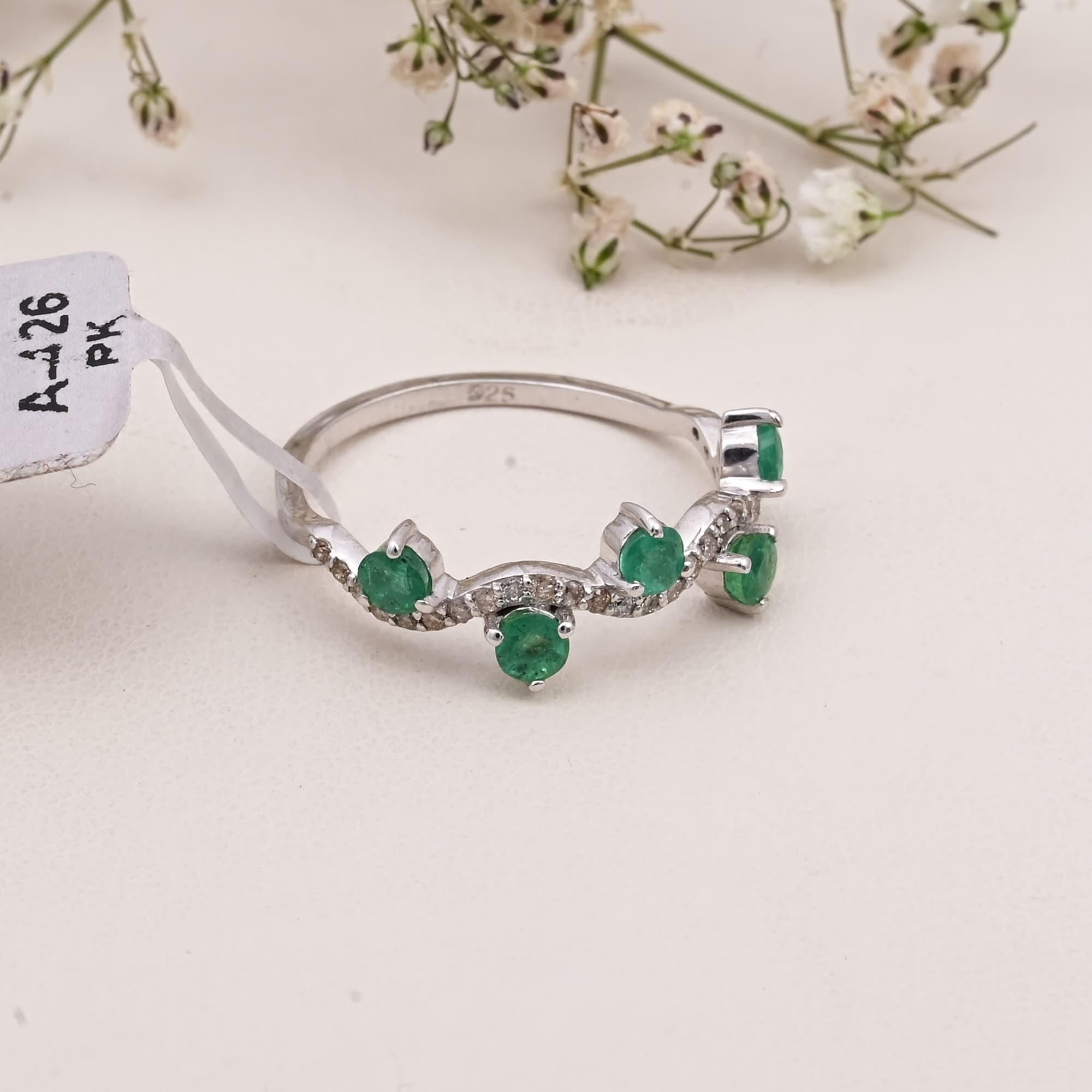 Emerald Vine Diamond Ring alternate view
