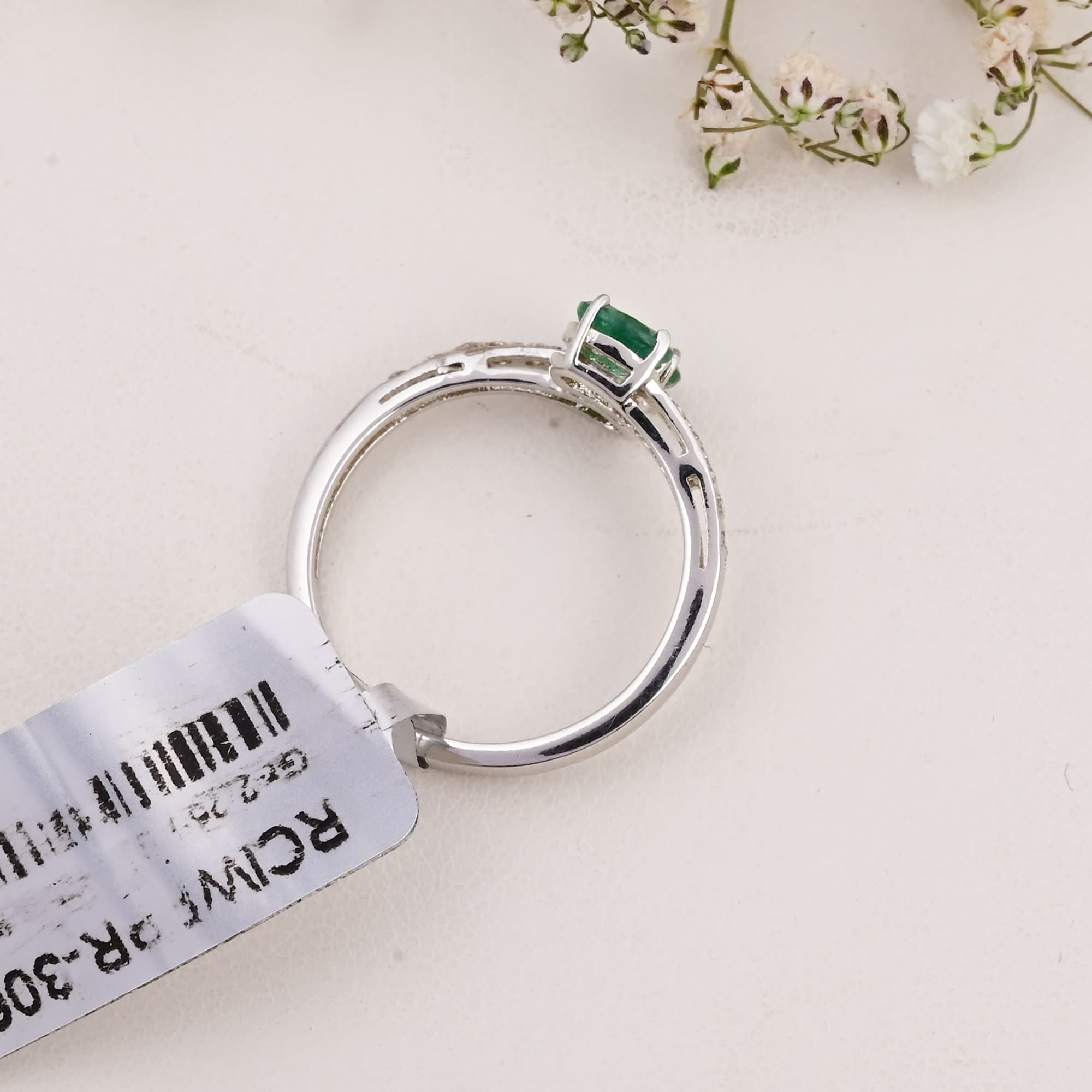 Twin Emerald Bypass Ring