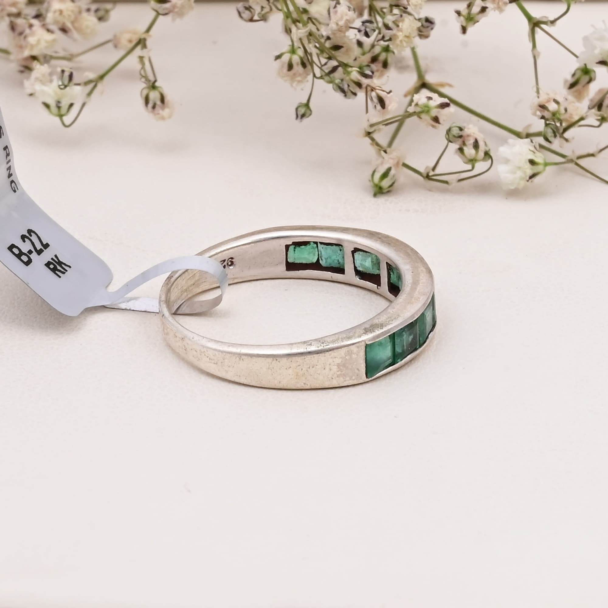 Emerald Channel Band Ring