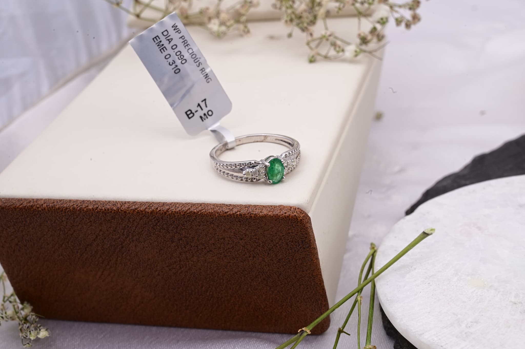 Emerald Halo Grace Ring