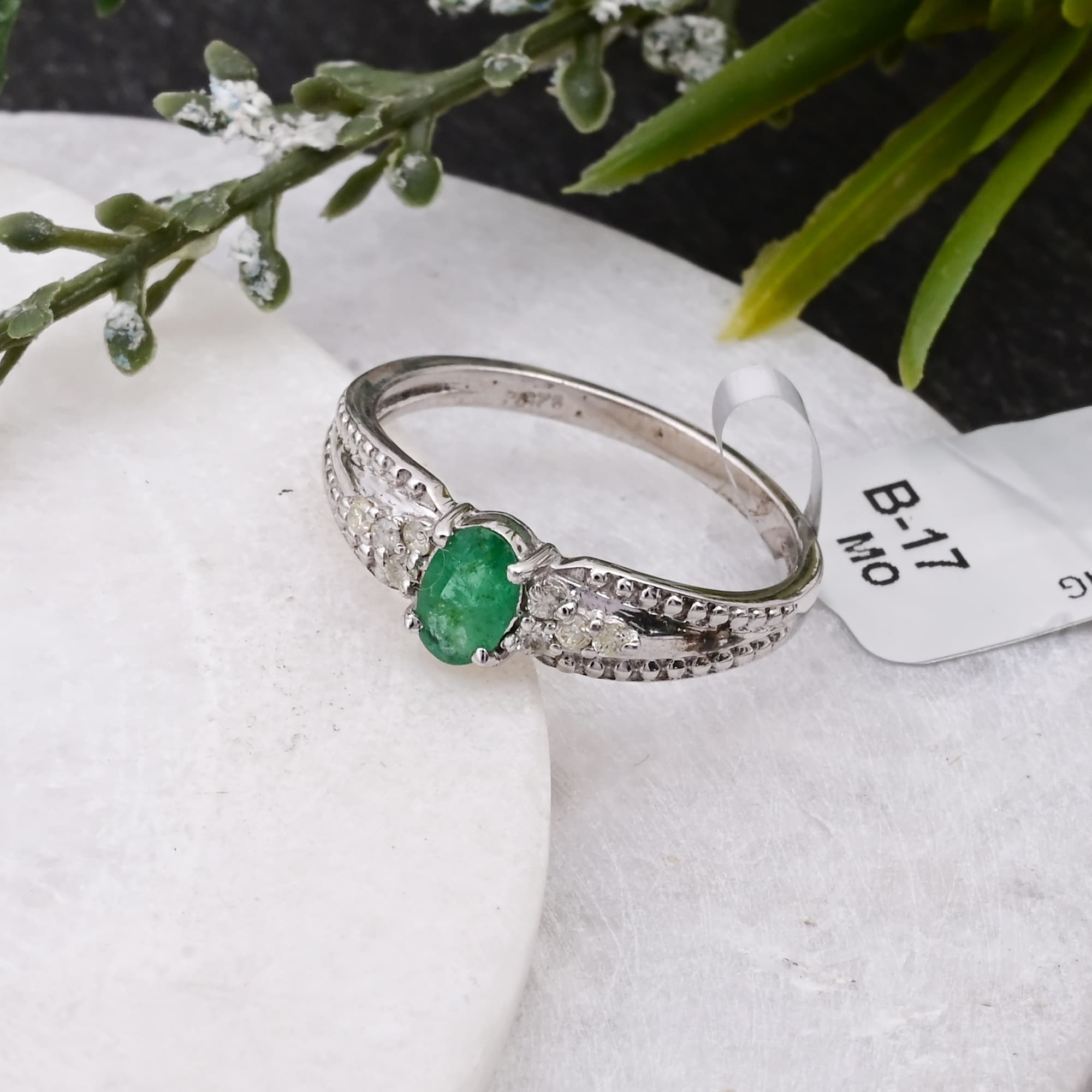 Emerald Halo Grace Ring