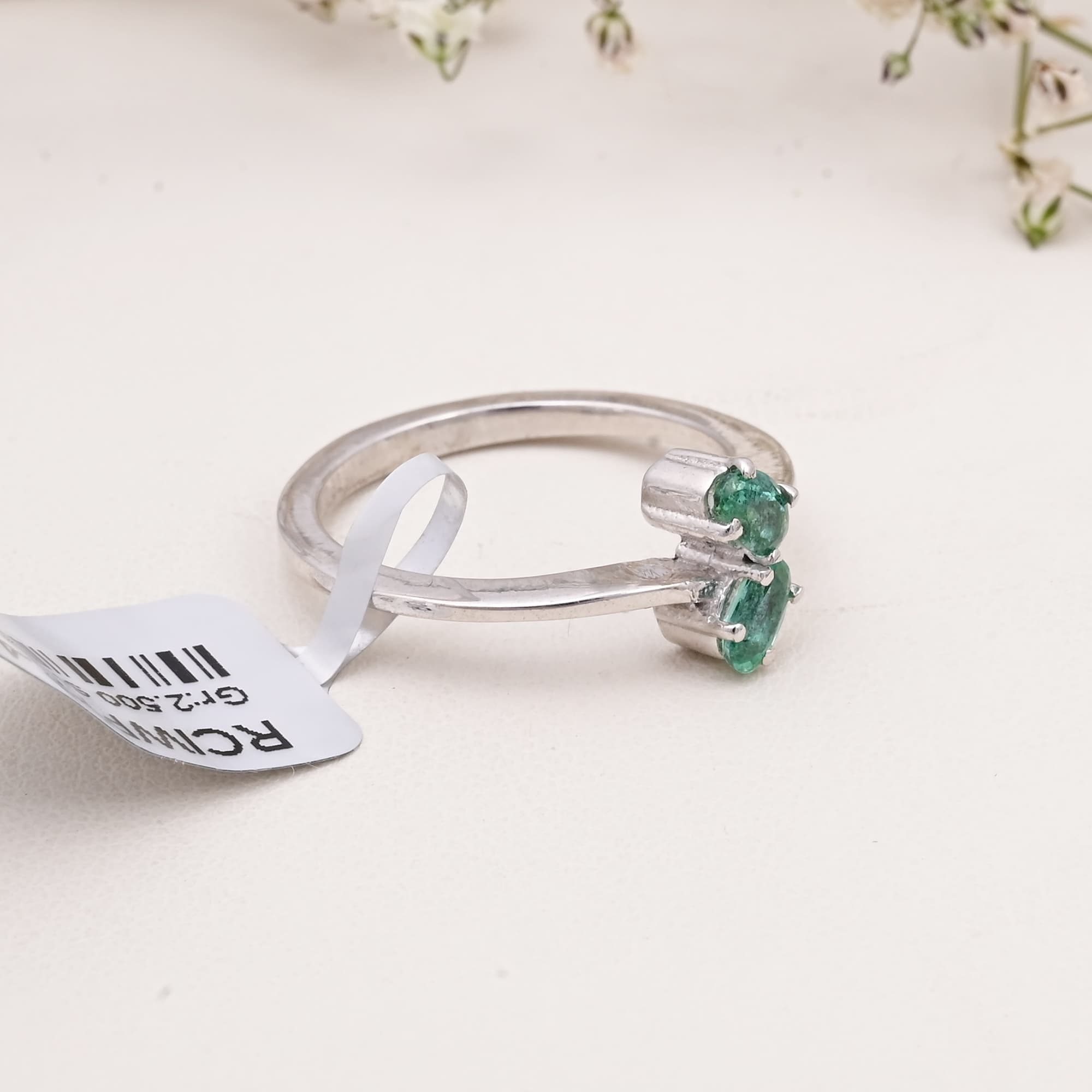 Emerald Duo Twist Ring alternate view