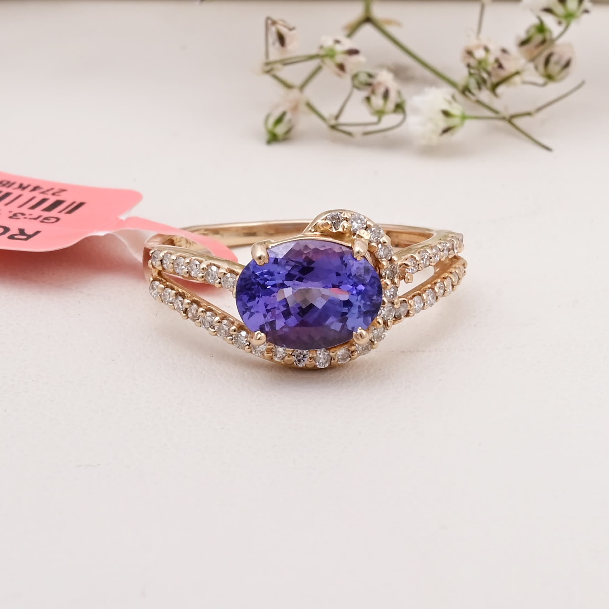 Celestial Tanzanite Split Shank Ring