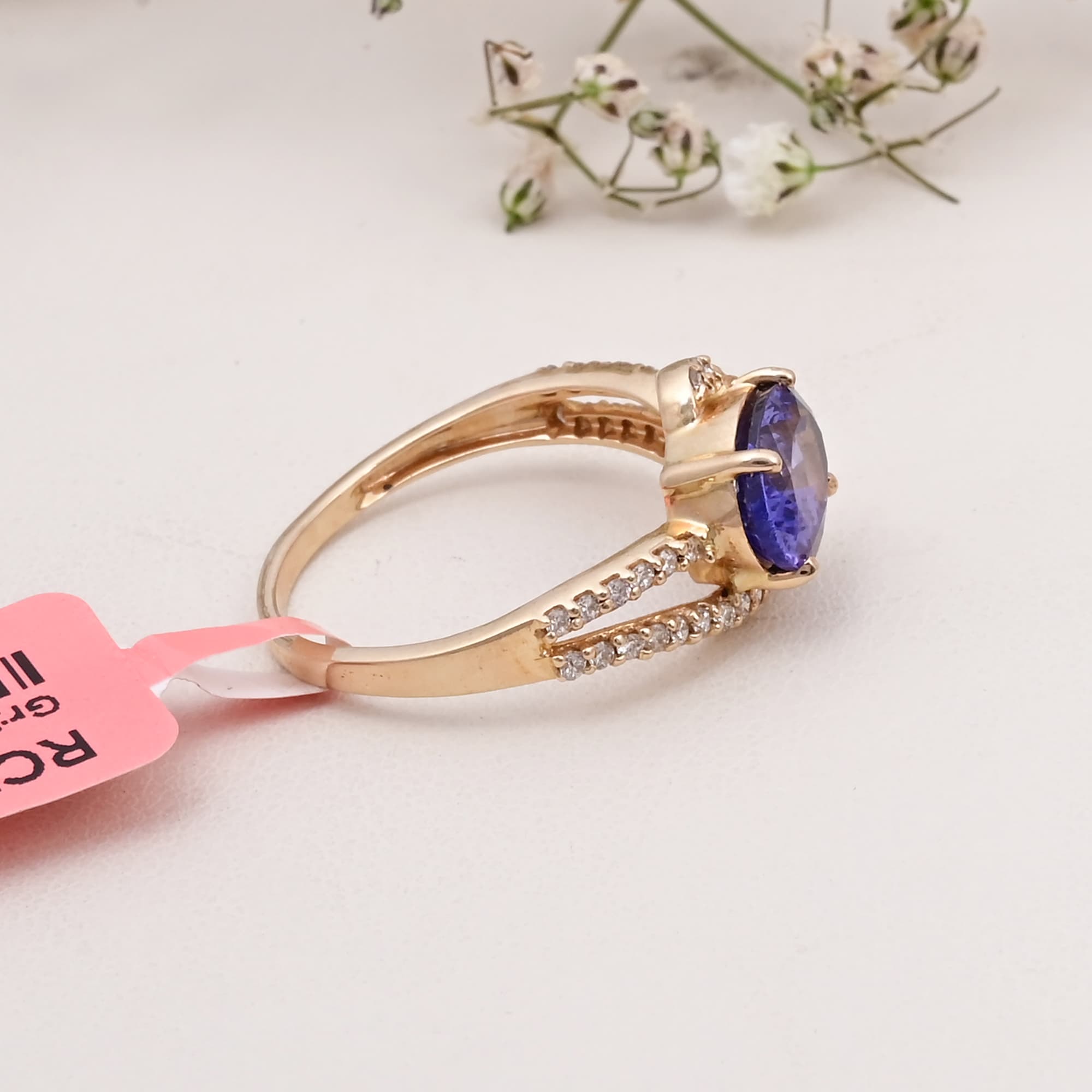 Celestial Tanzanite Split Shank Ring