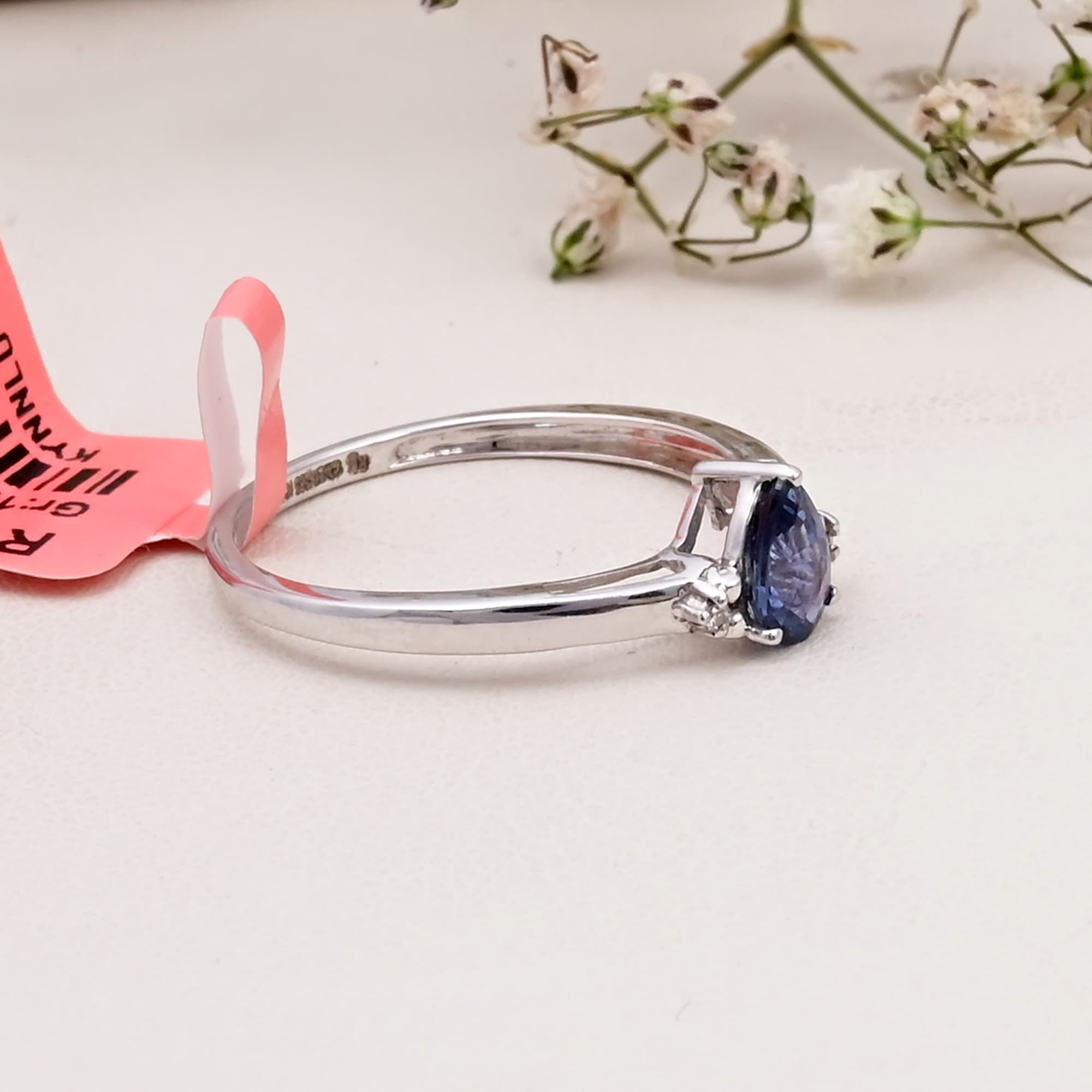Azure Teardrop Sapphire Ring
