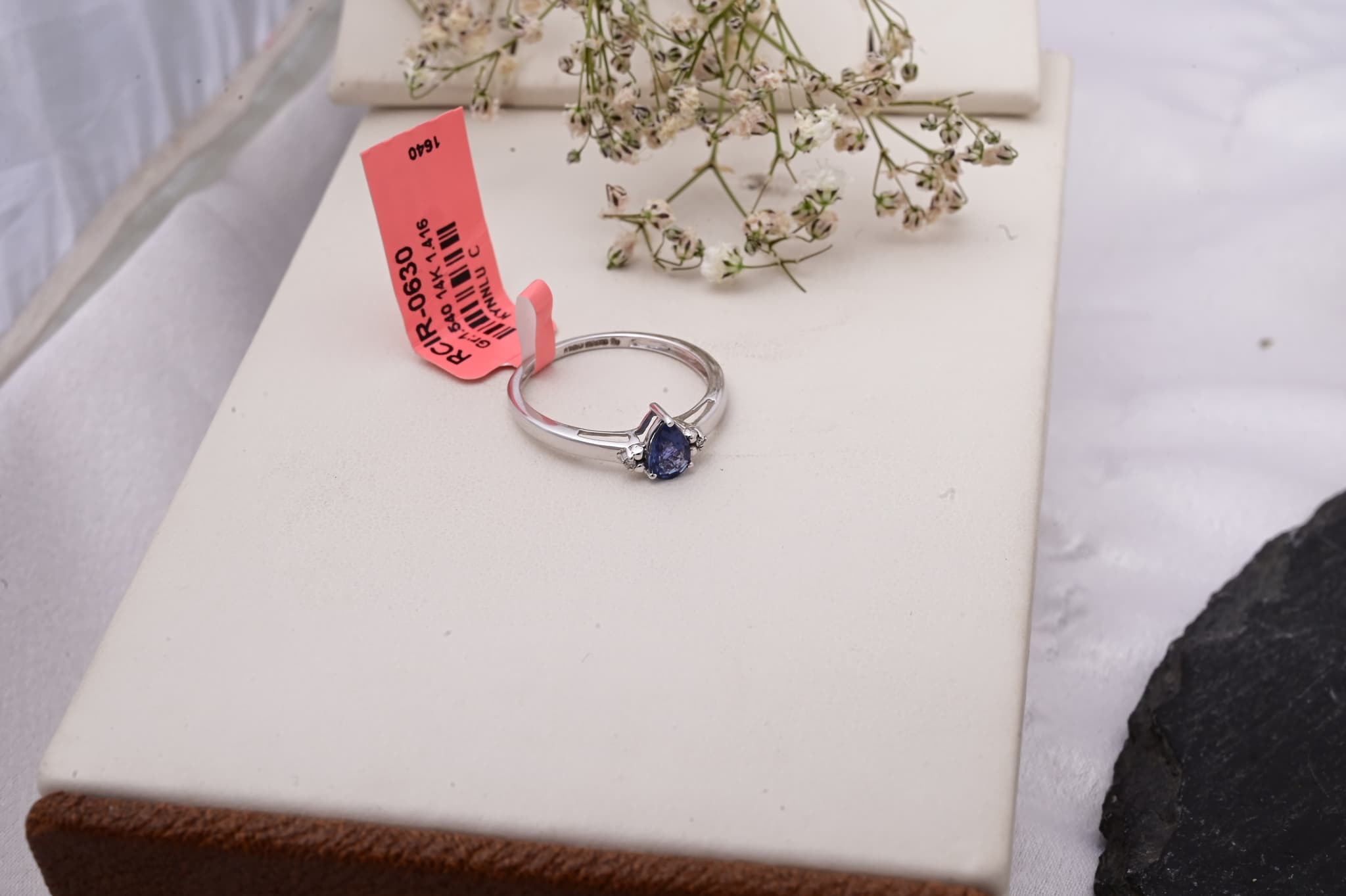 Azure Teardrop Sapphire Ring