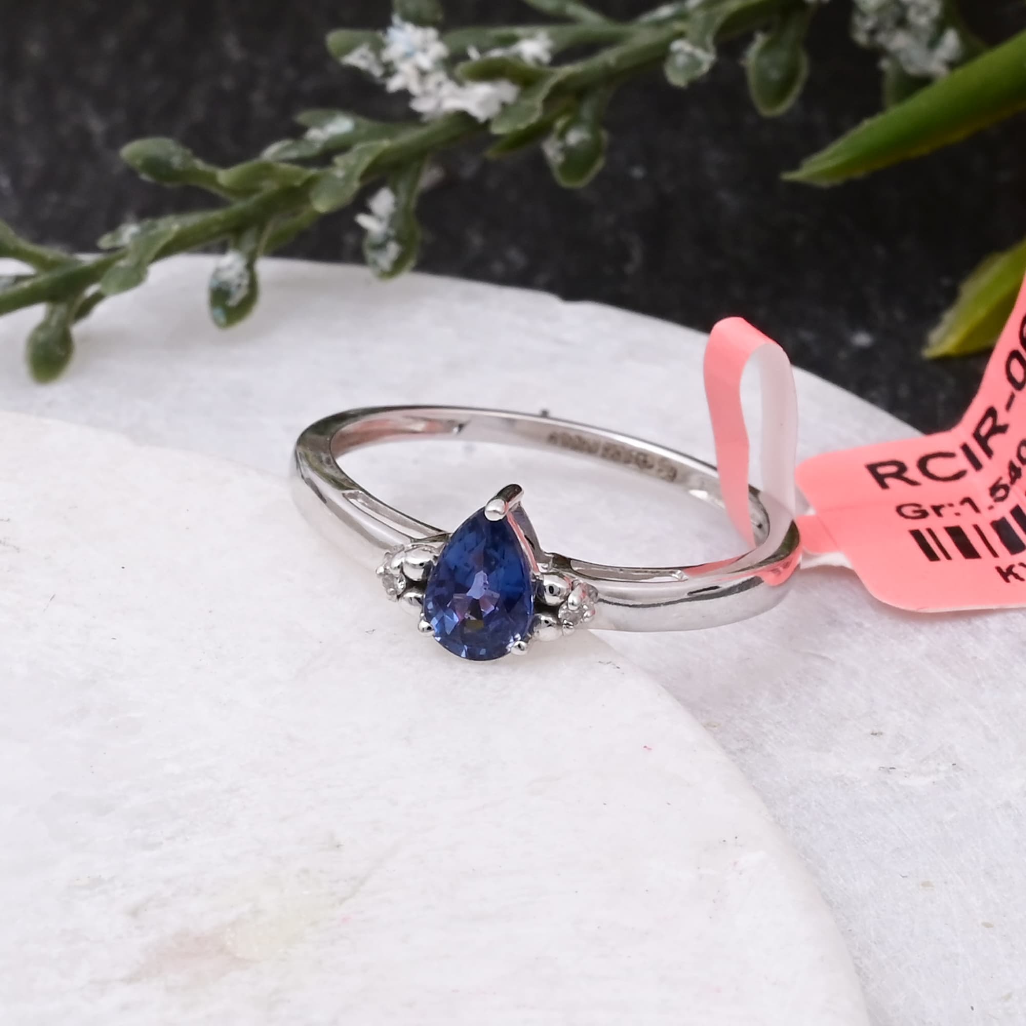 Azure Teardrop Sapphire Ring
