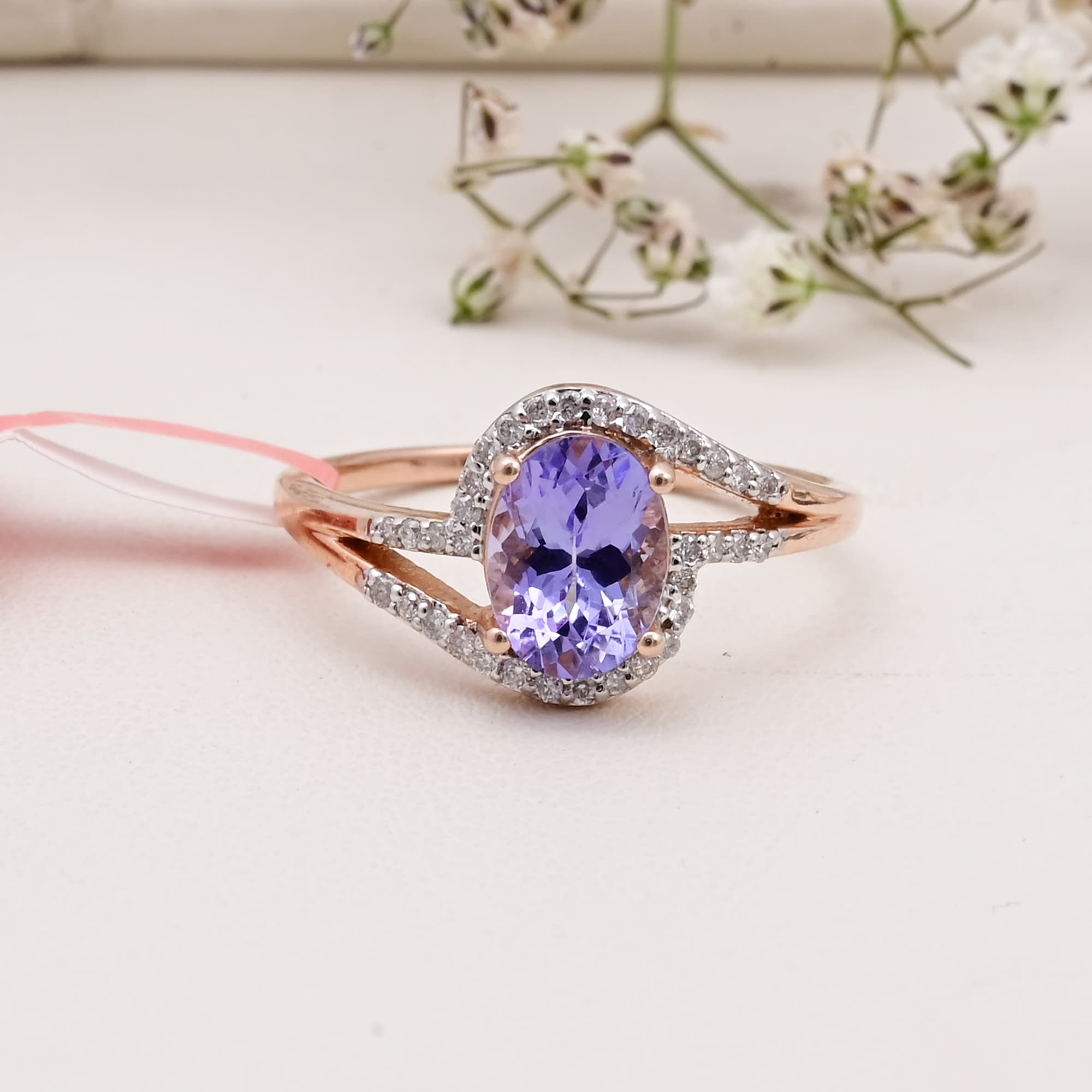Celestial Halo Tanzanite Ring
