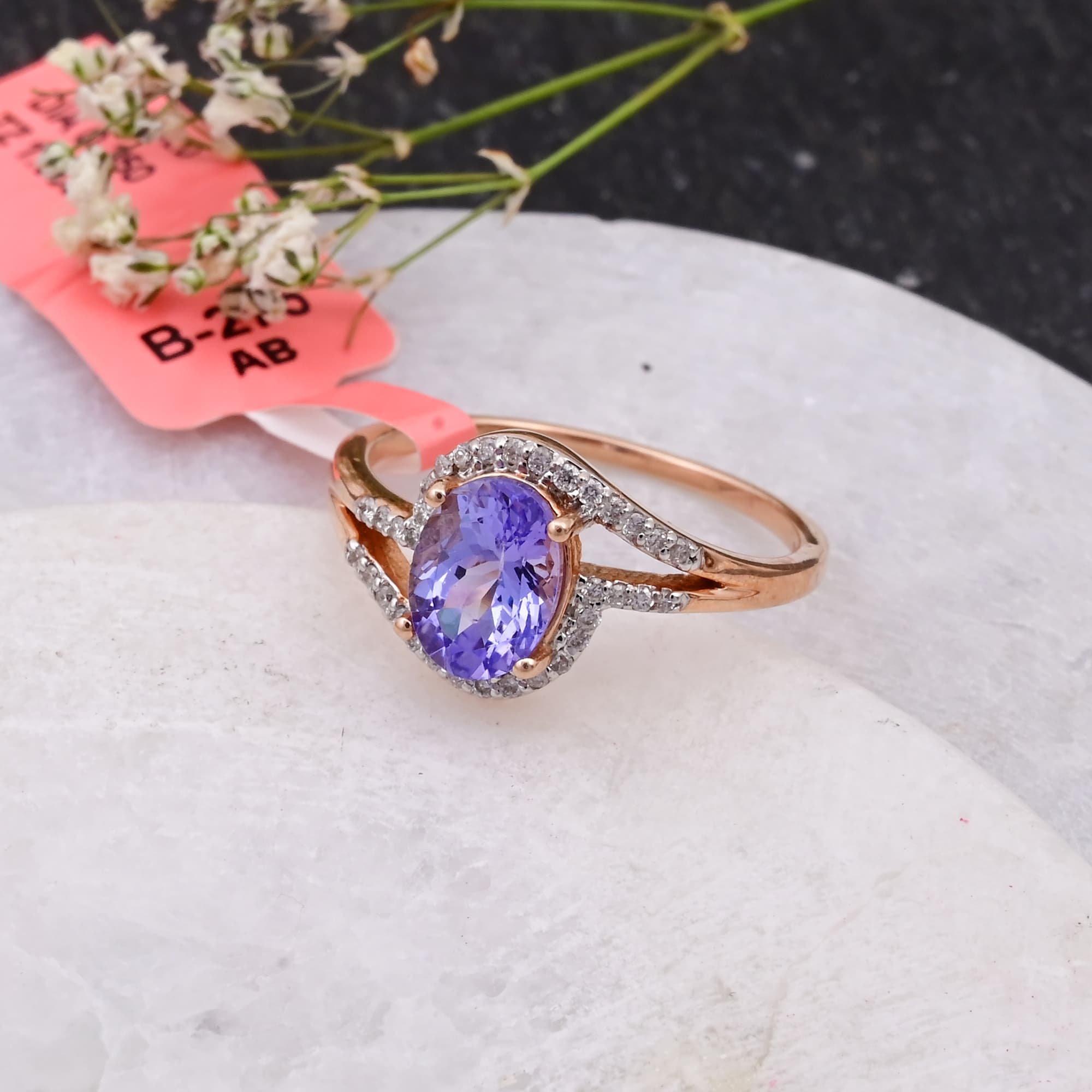 Celestial Halo Tanzanite Ring
