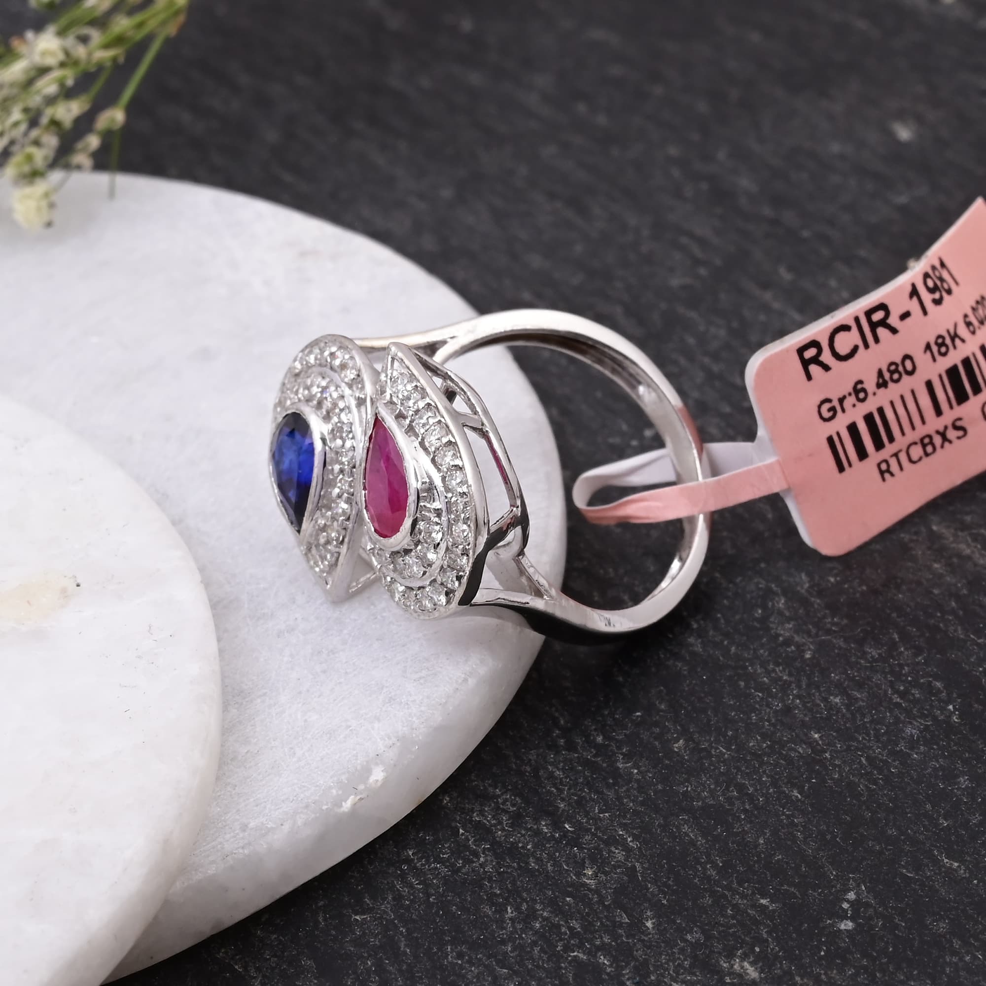 Harmony Ruby Sapphire Diamond Ring alternate view