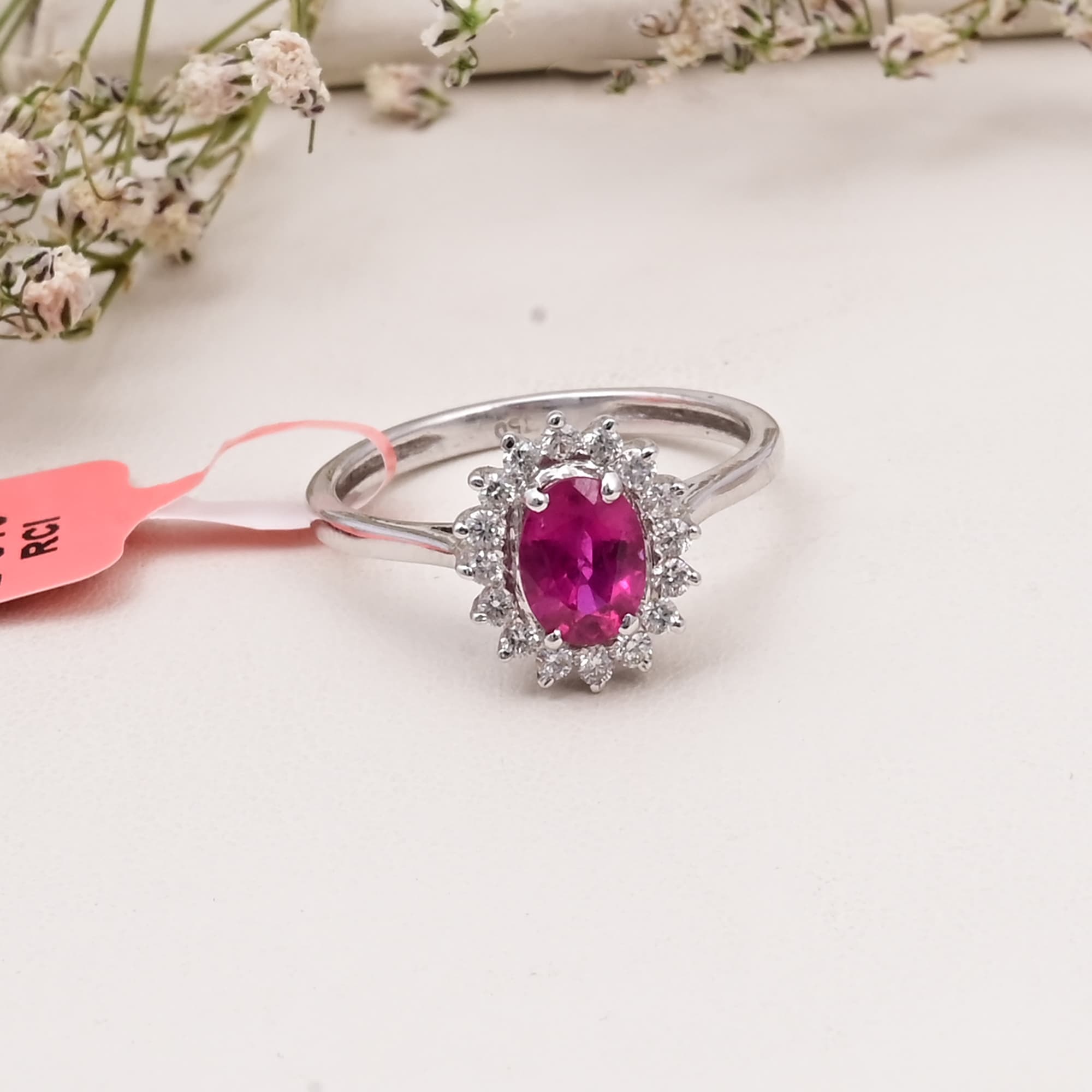 Crimson Halo Ruby Ring
