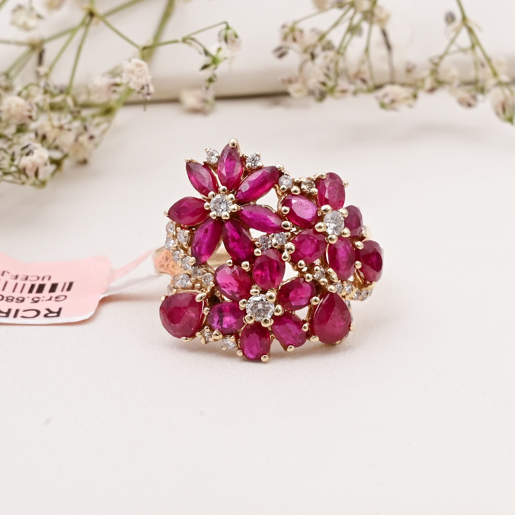 Ruby Blossom Bouquet Ring