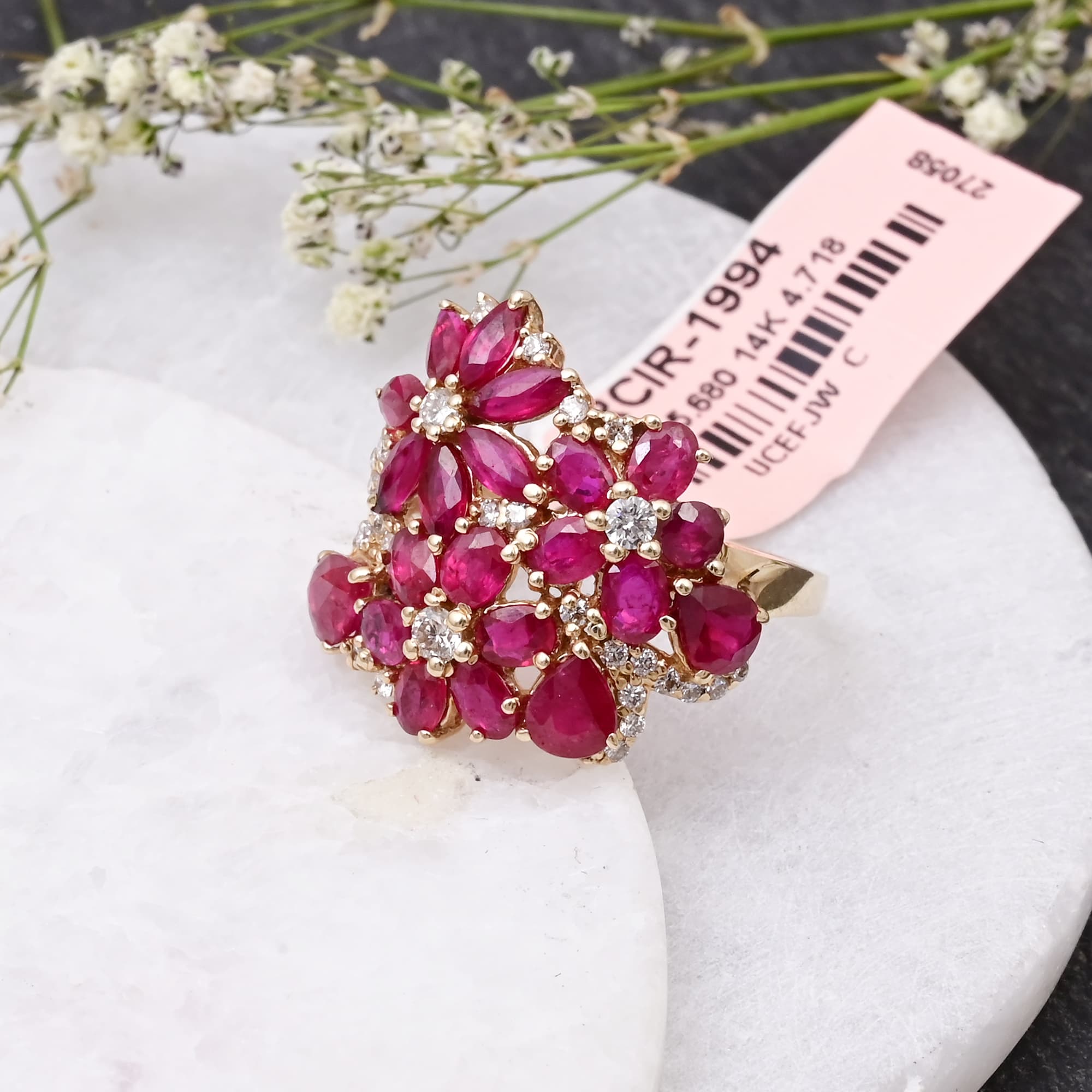 Ruby Blossom Bouquet Ring