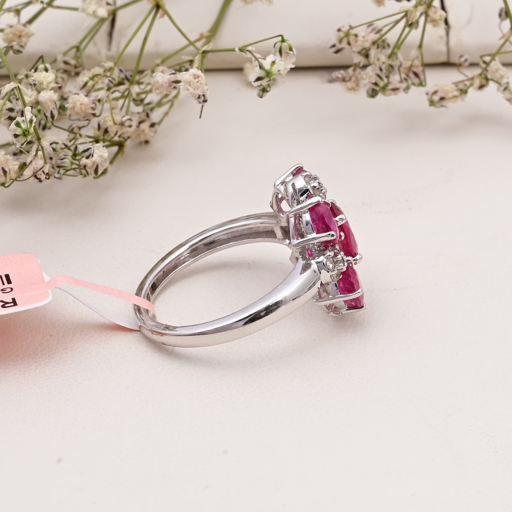 Ruby Blossom Diamond Ring