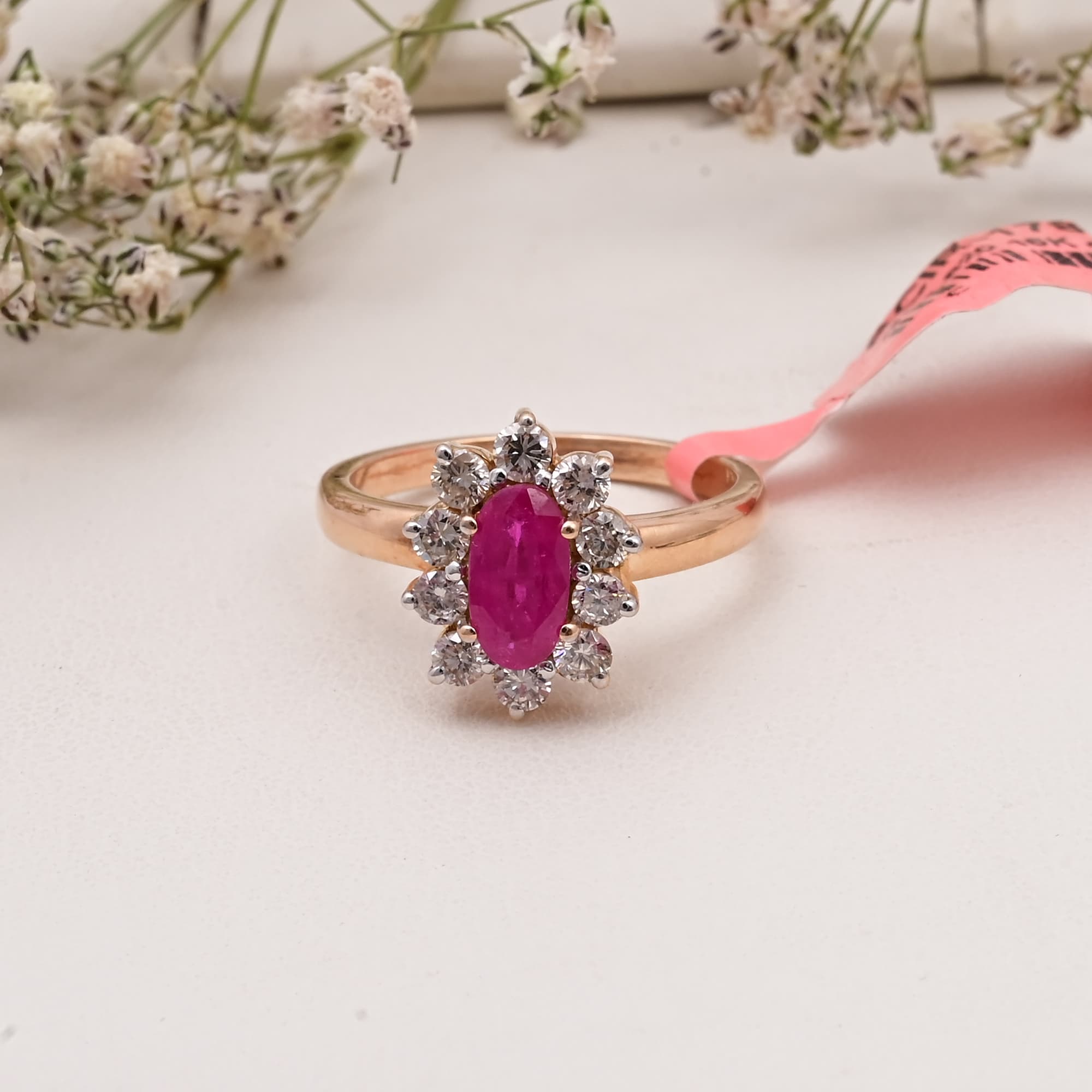 Royal Ruby Halo Ring