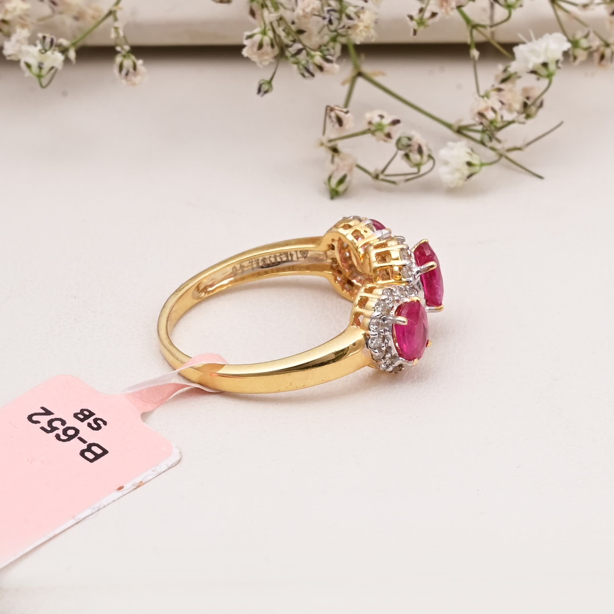Crimson Elegance Ruby Diamond Ring alternate view