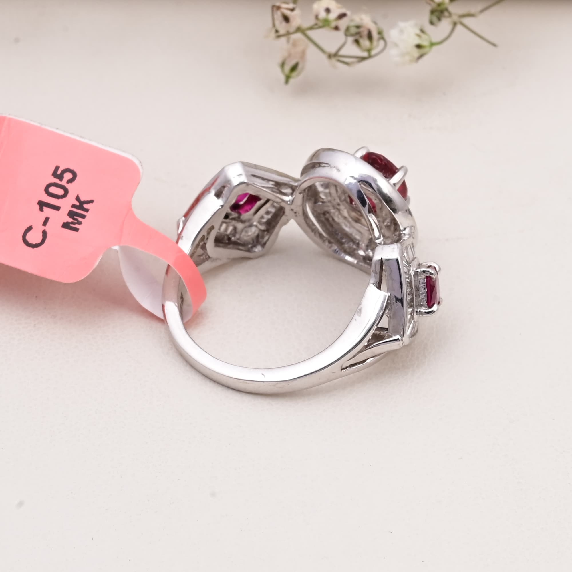 Trinity Ruby Diamond Ring