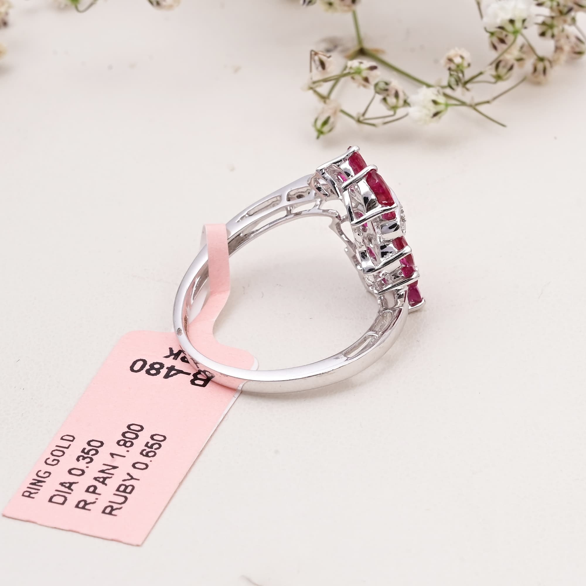 Ruby Vine Diamond Ring alternate view
