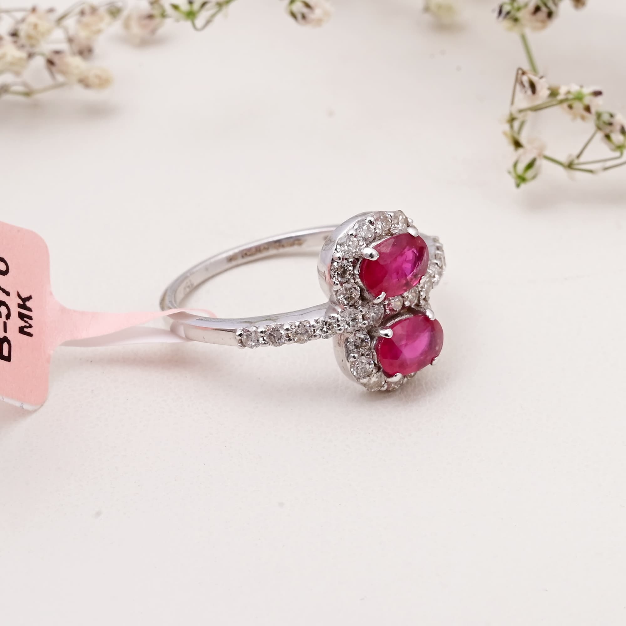 Twin Blossom Ruby Diamond Ring alternate view