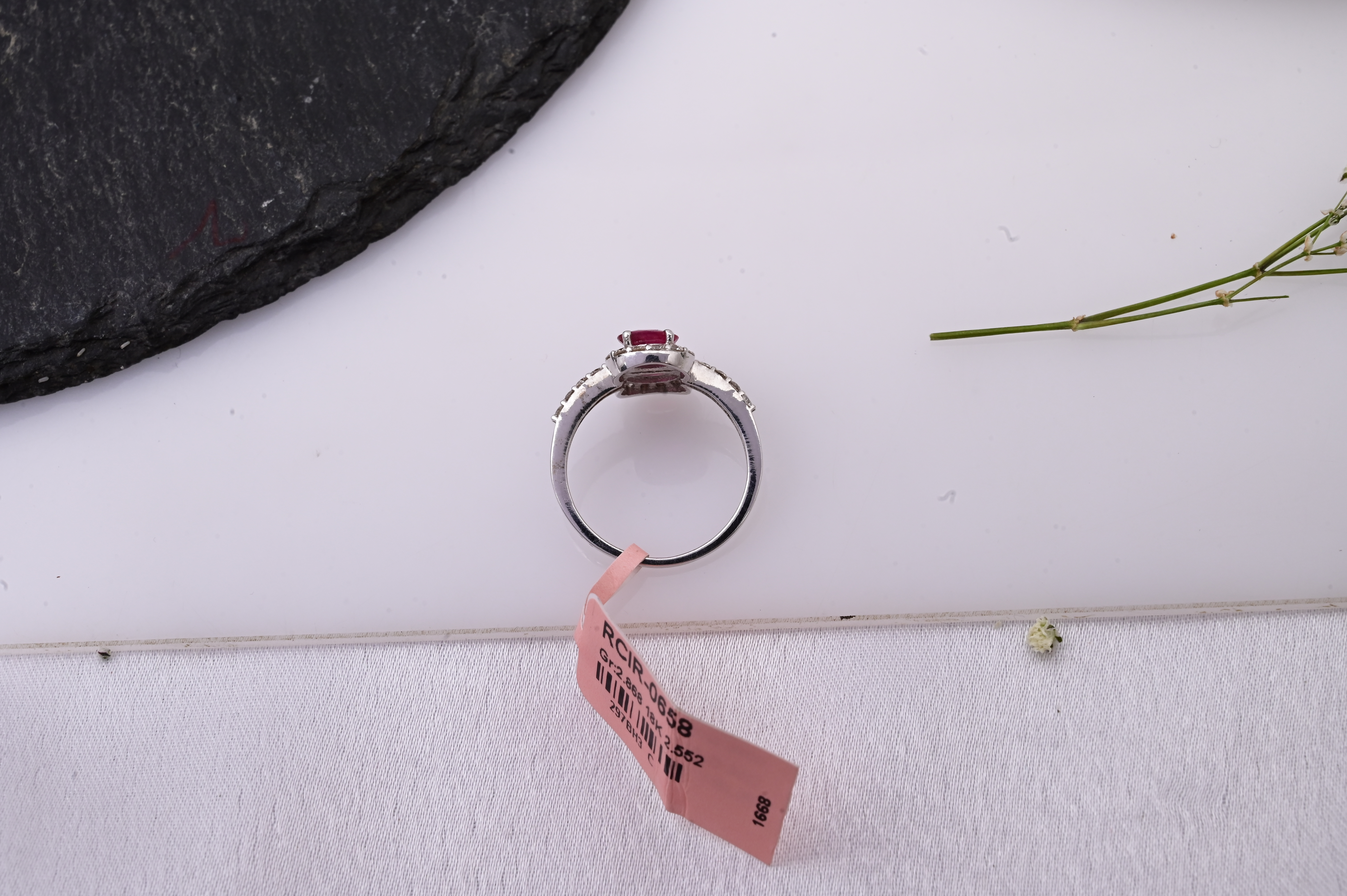 Twin Blossom Ruby Diamond Ring